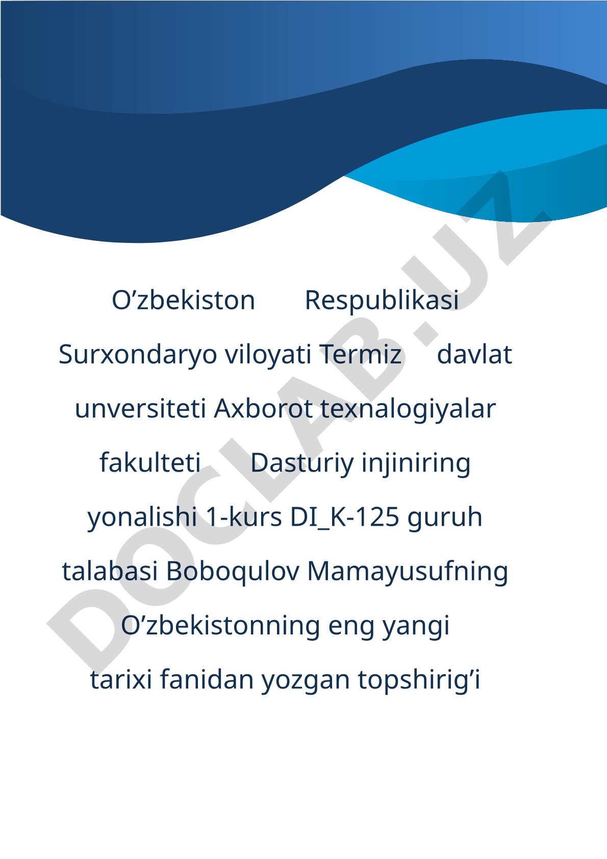 O'zbekistonda inson huquqlari va erkinliklari kafolatining yaratilishi