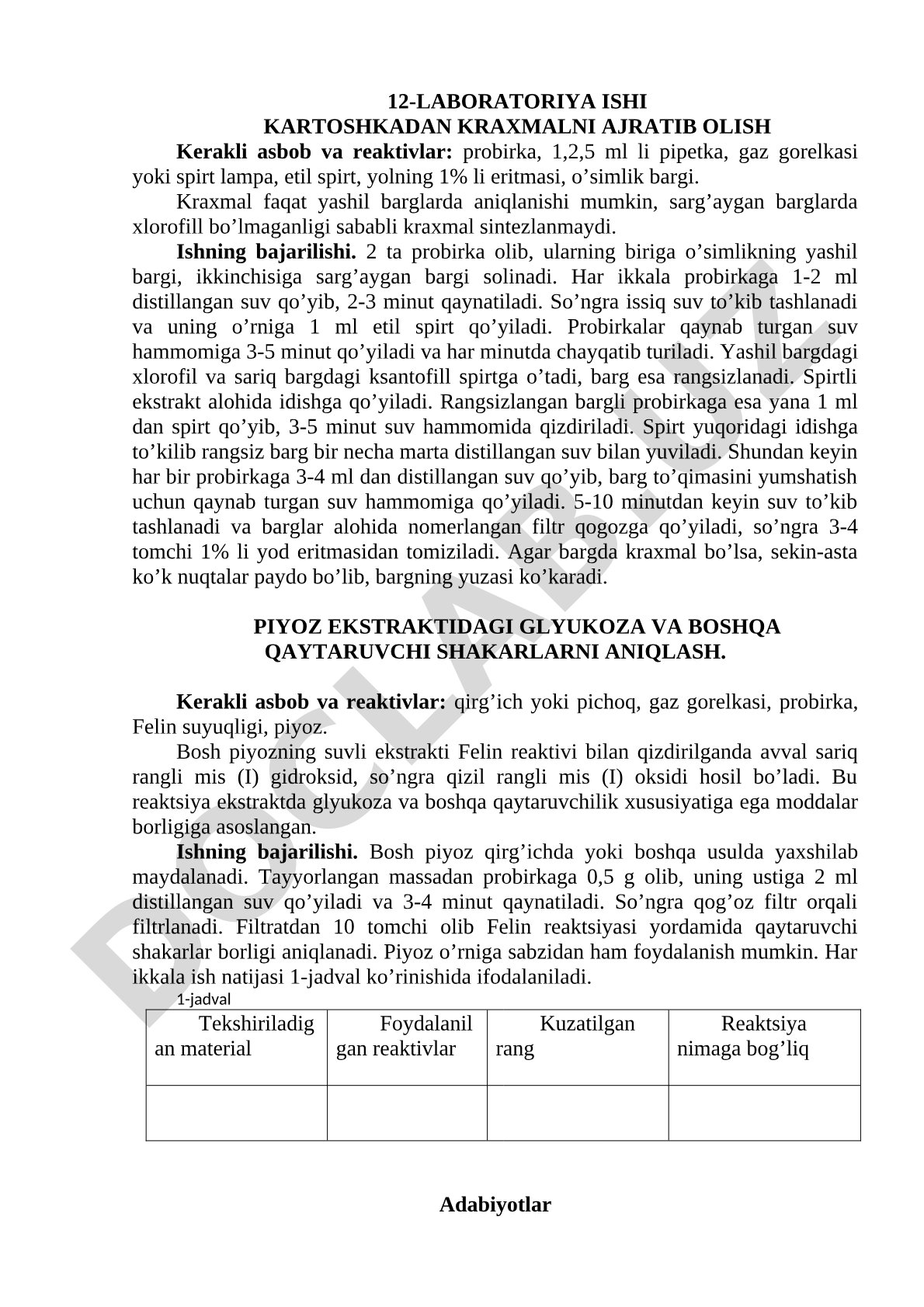 Kartoshkadan kraxmalni ajratib olish