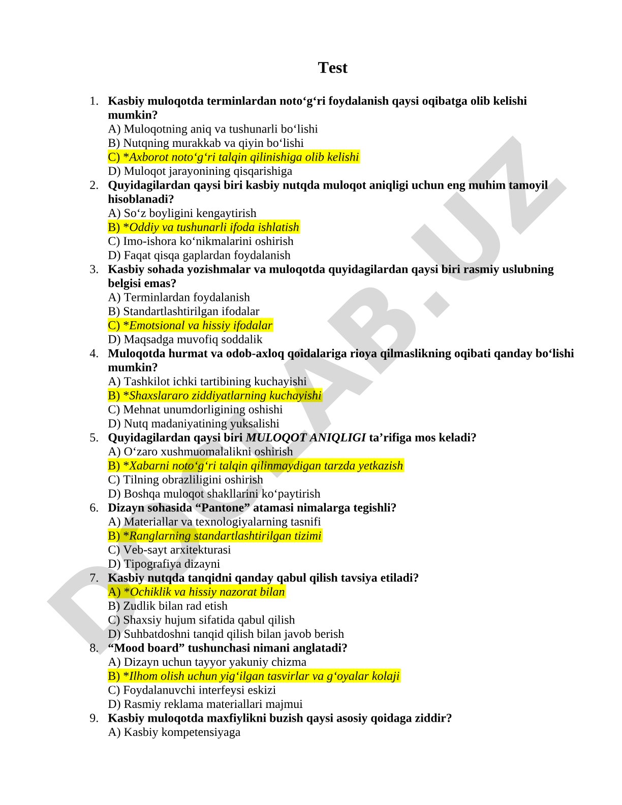 Kasbiy muloqotda terminlardan noto'g'ri foydalanish oqibatlari