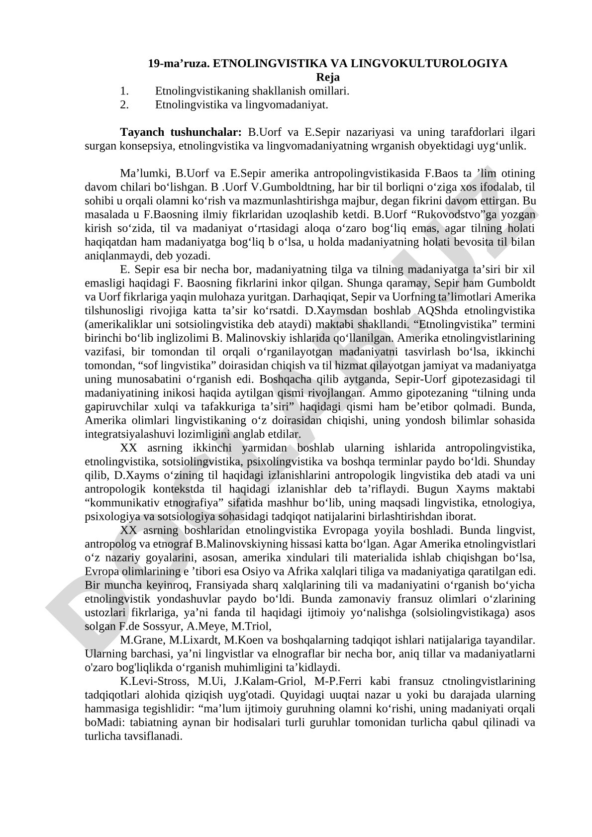 Etnolingvistika va lingvokulturologiya