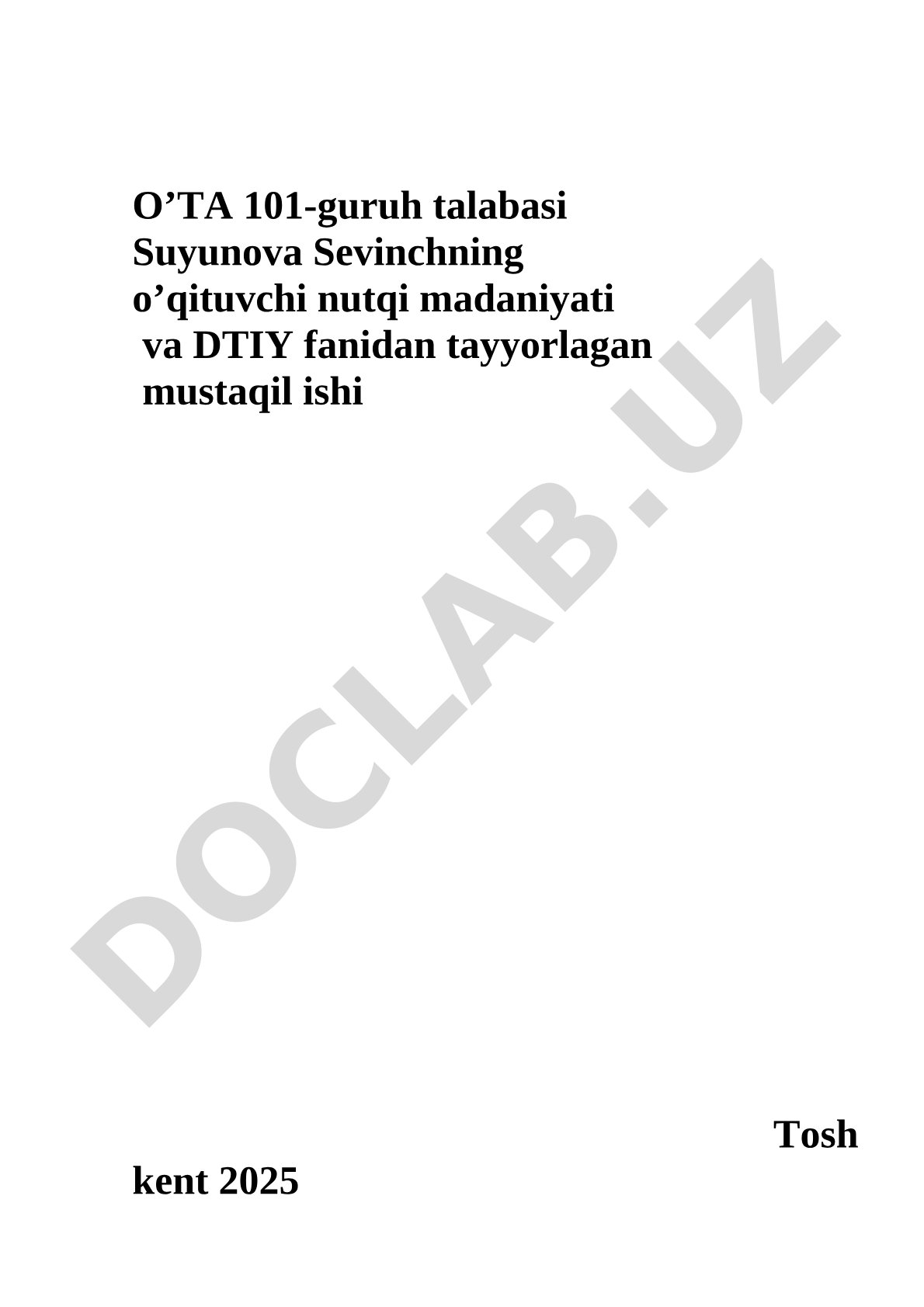 O'qituvchining nutq odobi