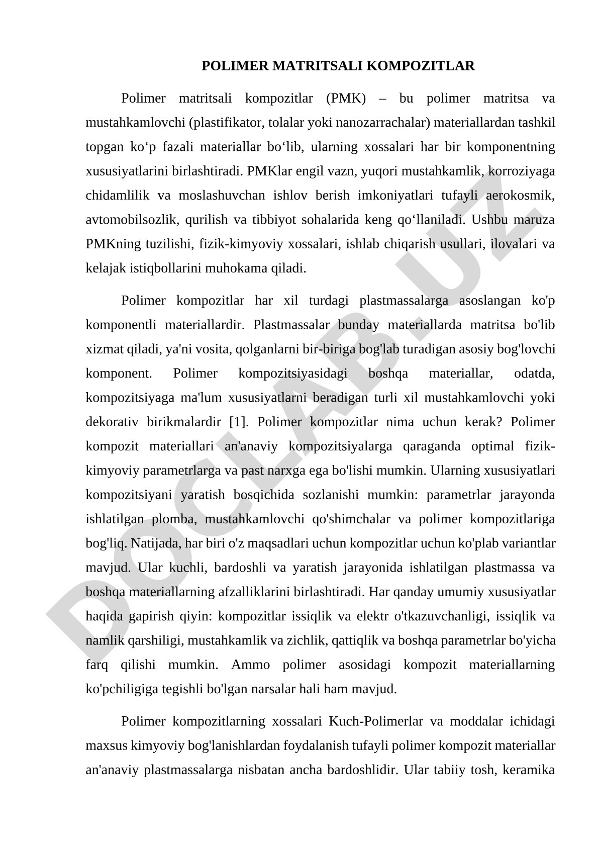 Polimer matritsali kompozitlar