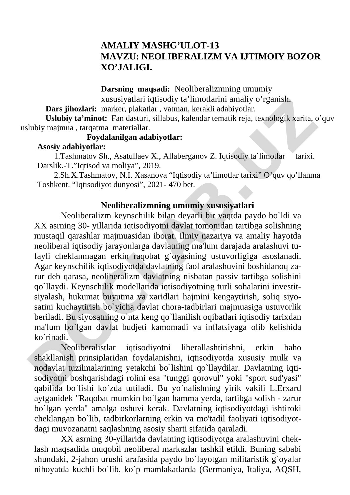 Neoliberalizm va ijtimoiy bozor xo'jaligi