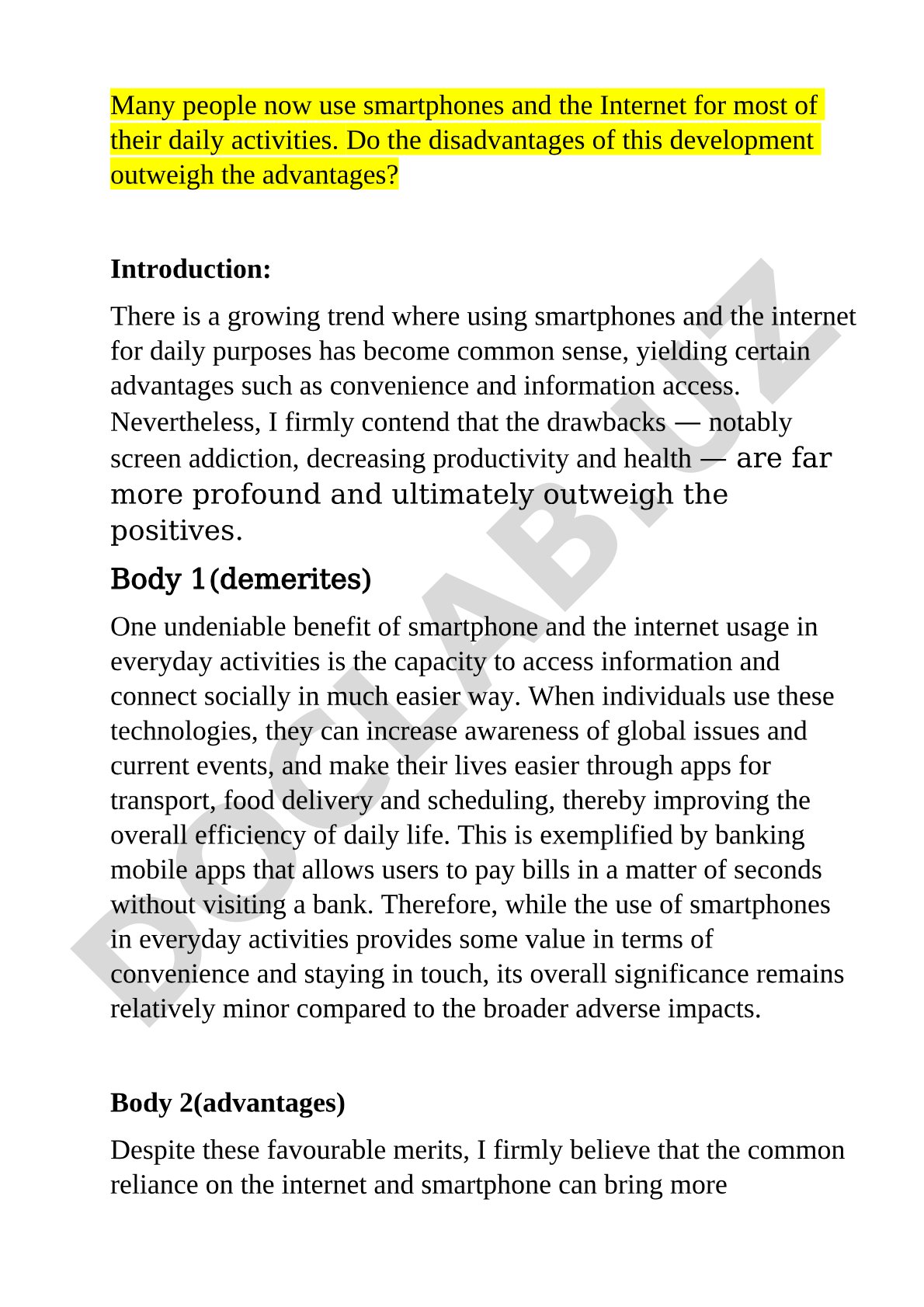 Smartphone and Internet Use in Daily Activities: Disadvantages Outweigh Advantages