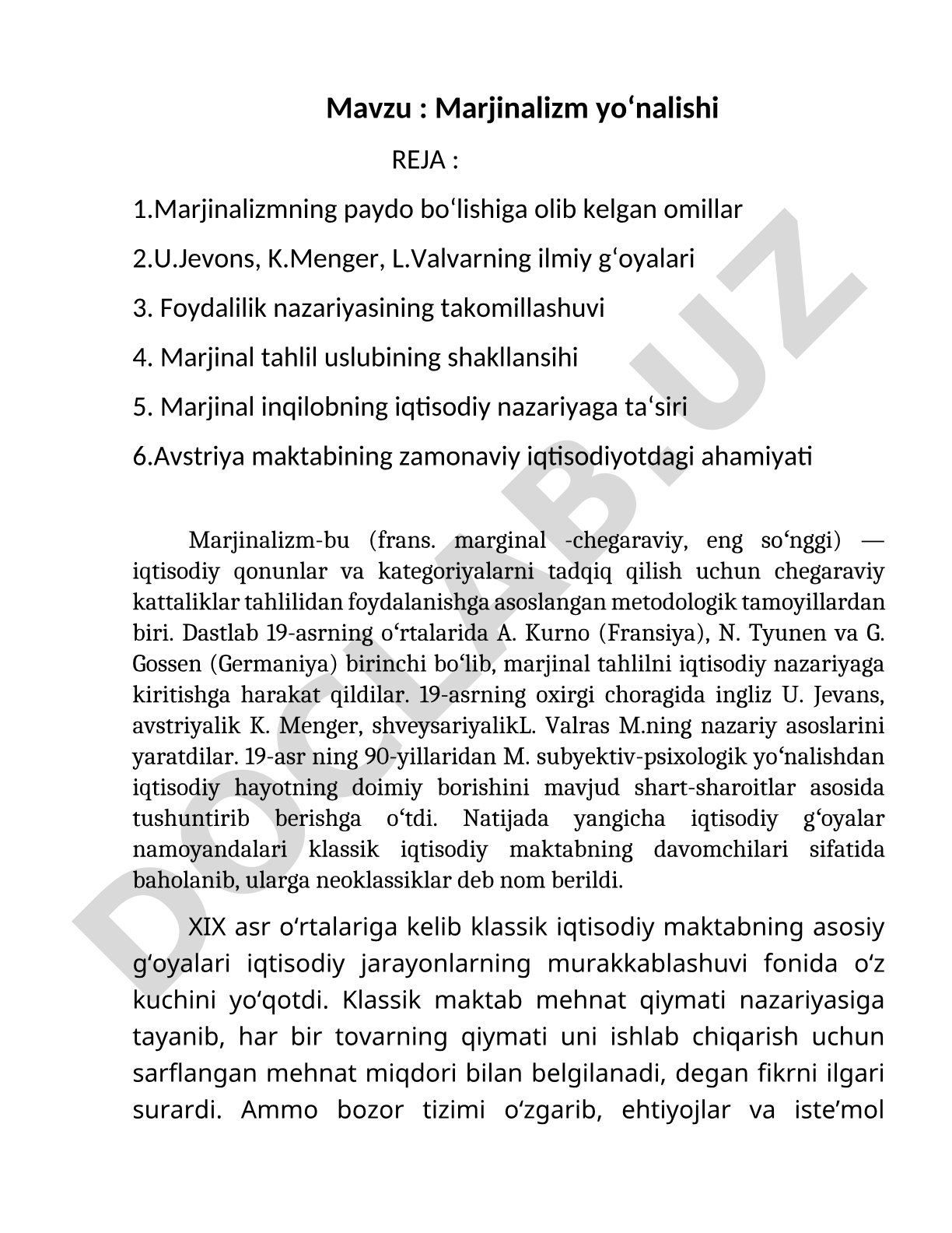 Marjinalizm yo‘nalishi