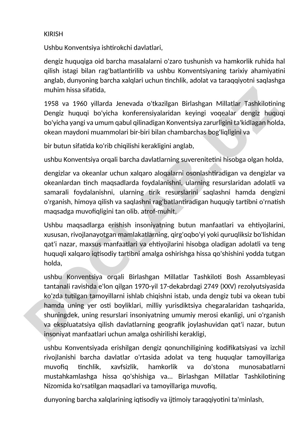 Dengiz huquqi to'g'risidagi Birlashgan Millatlar Tashkiloti Konventsiyasi
