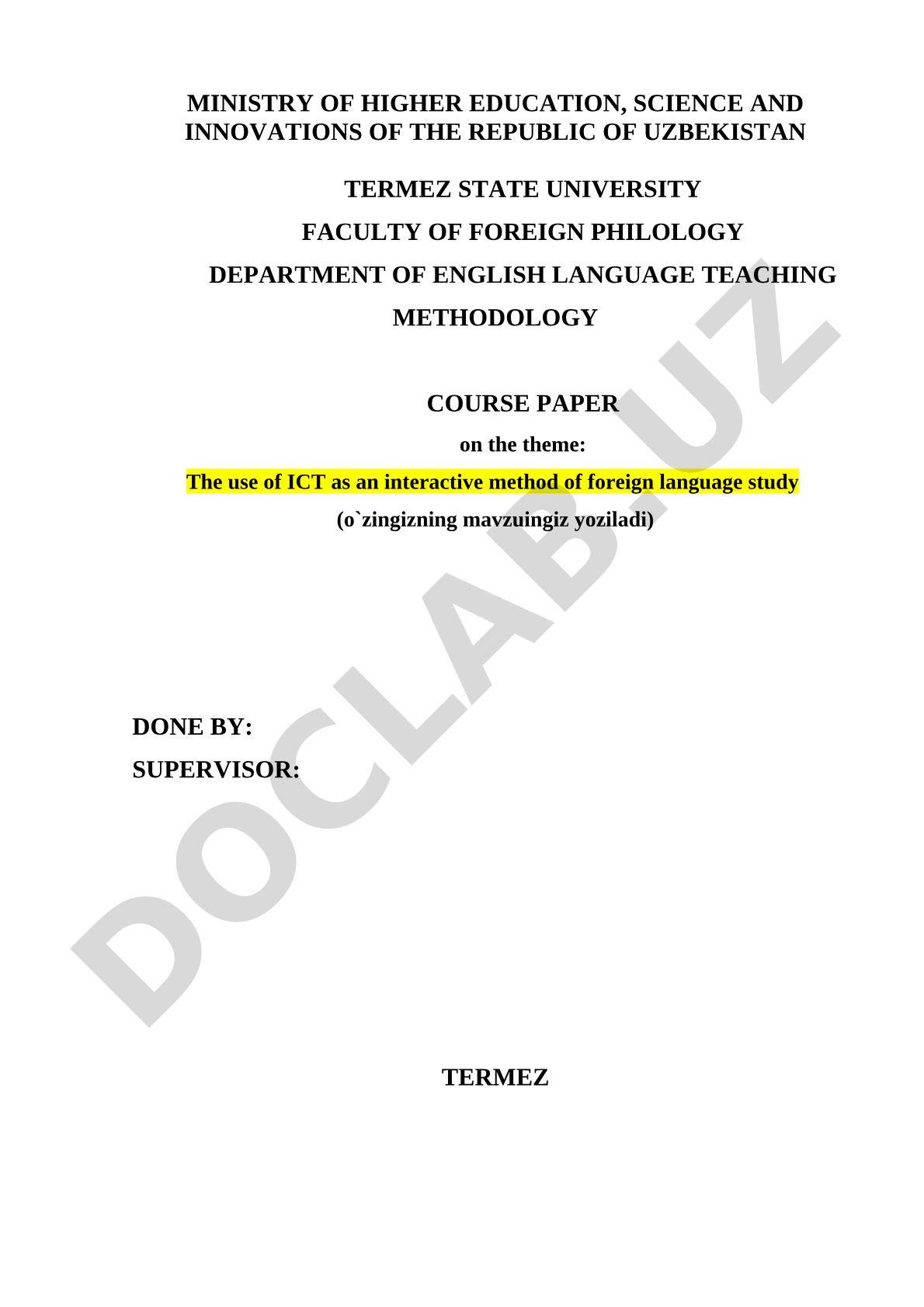 The use of ICT as an interactive method of foreign language study