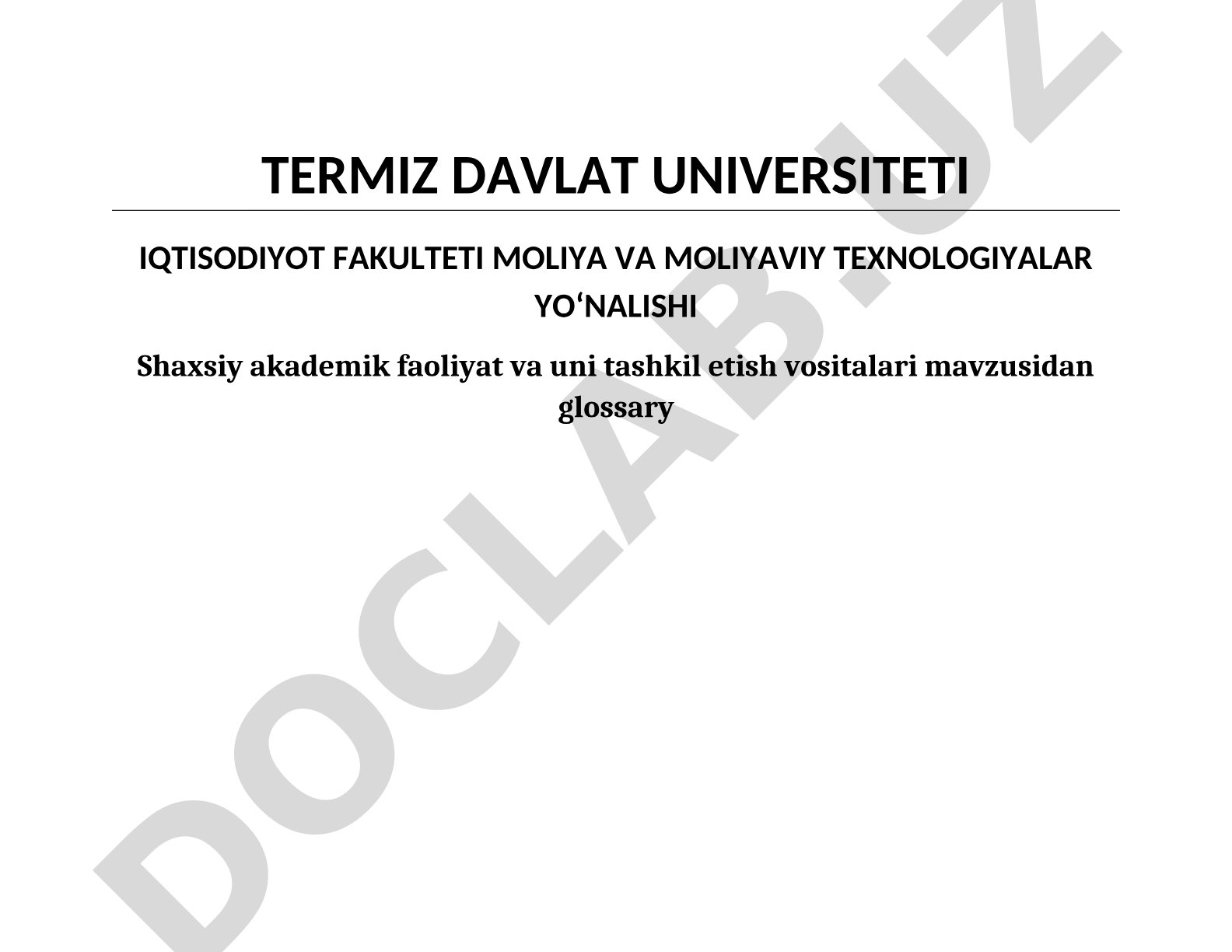 Shaxsiy akademik faoliyat va uni tashkil etish vositalari