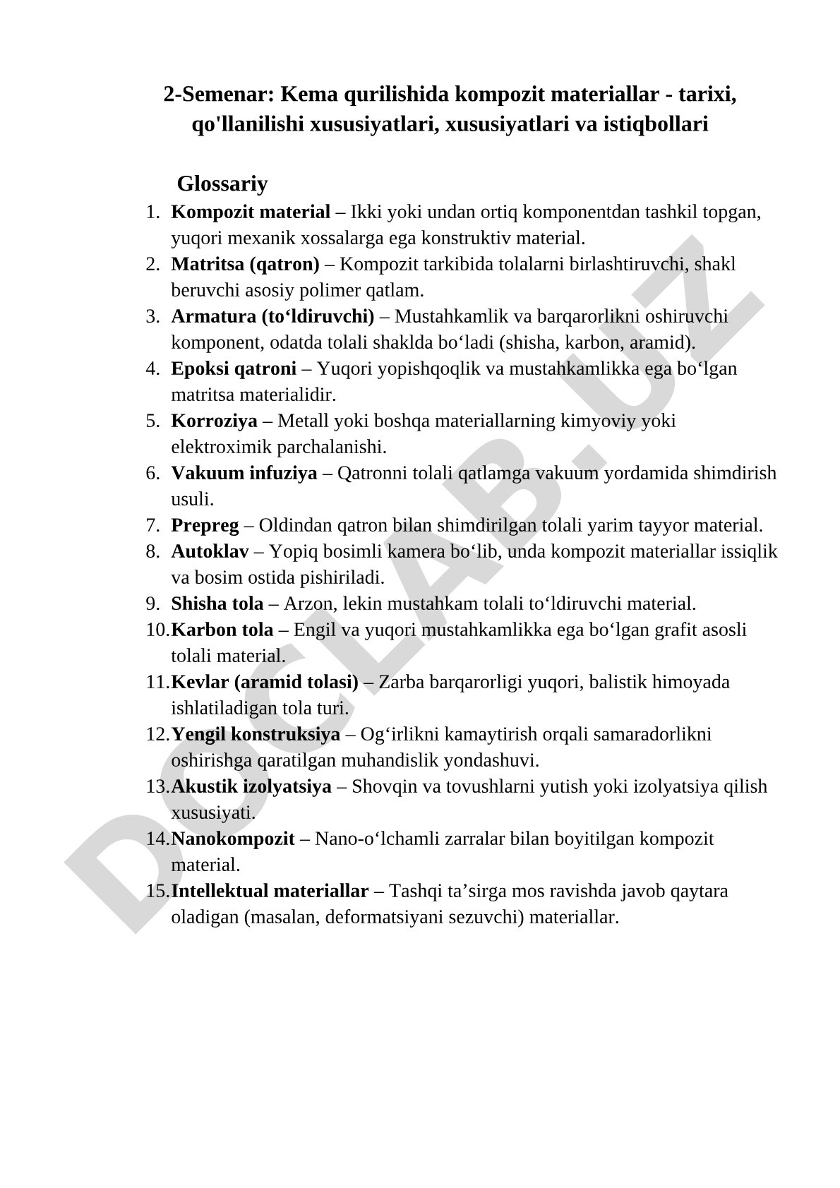 Kema qurilishida kompozit materiallar - tarixi, qo'llanilishi xususiyatlari, xususiyatlari va istiqbollari