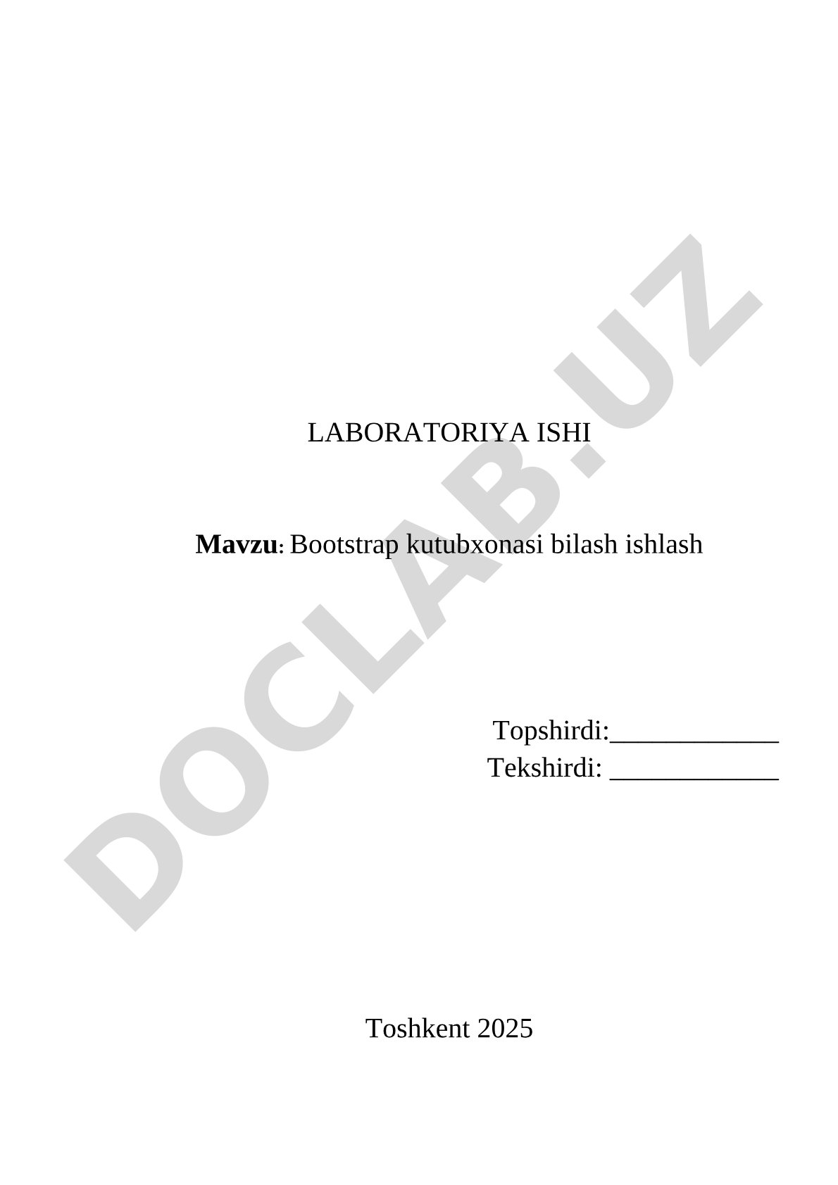 Bootstrap kutubxonasi bilan ishlash