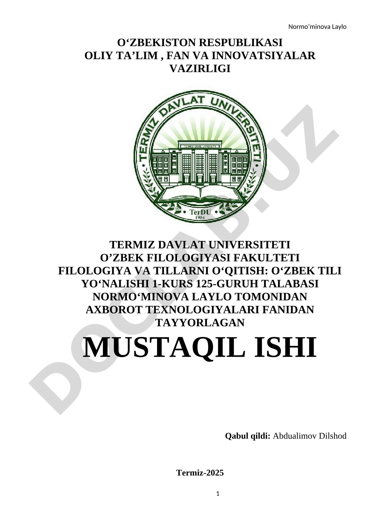 Kompyuter grafikasi tushunchasi va grafik muharrirlar bilan ishlash