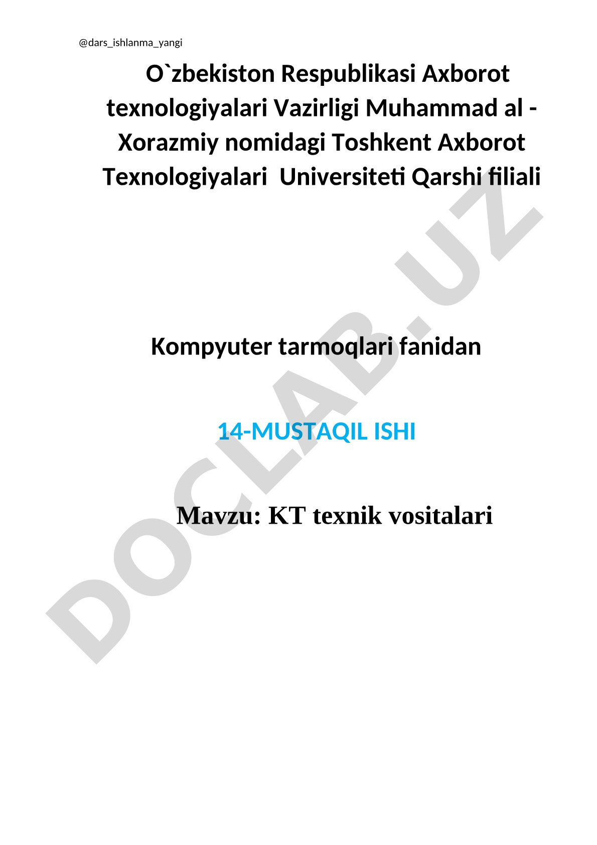 KT texnik vositalari