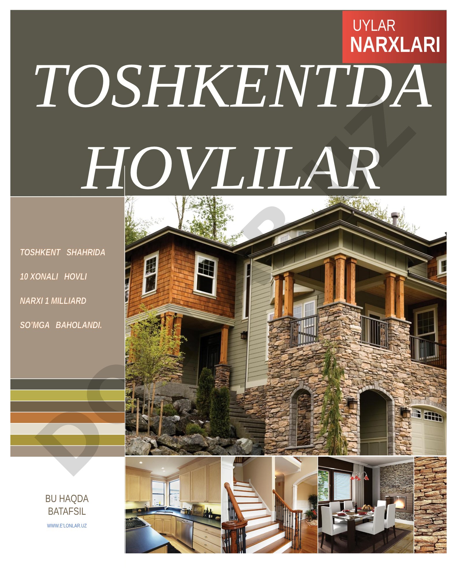 Toshkent shahrida 10 xonali hovli narxi 1 milliard so‘mga baholandi