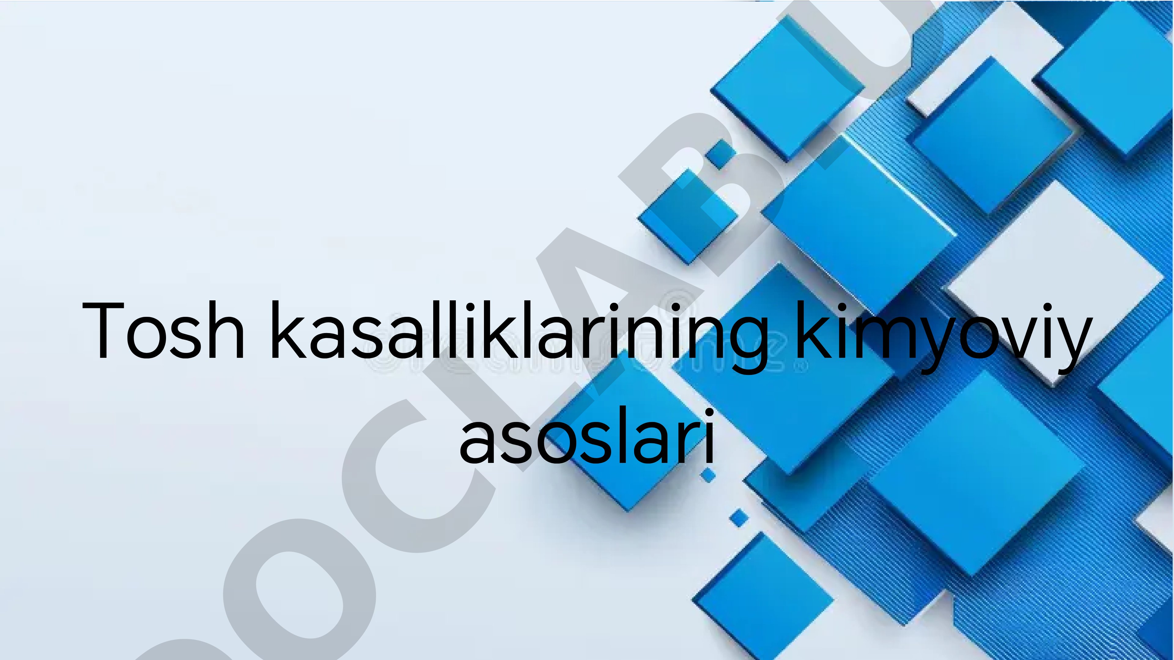 Tosh kasalliklarining kimyoviy asoslari