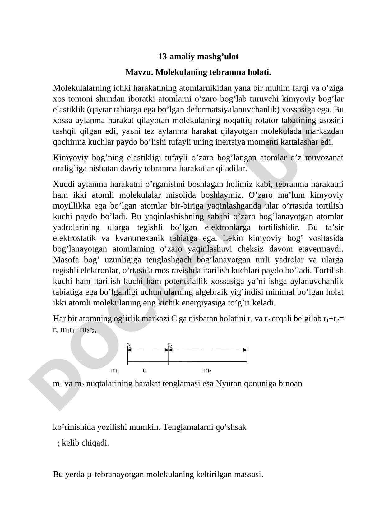Molekulaning tebranma holati