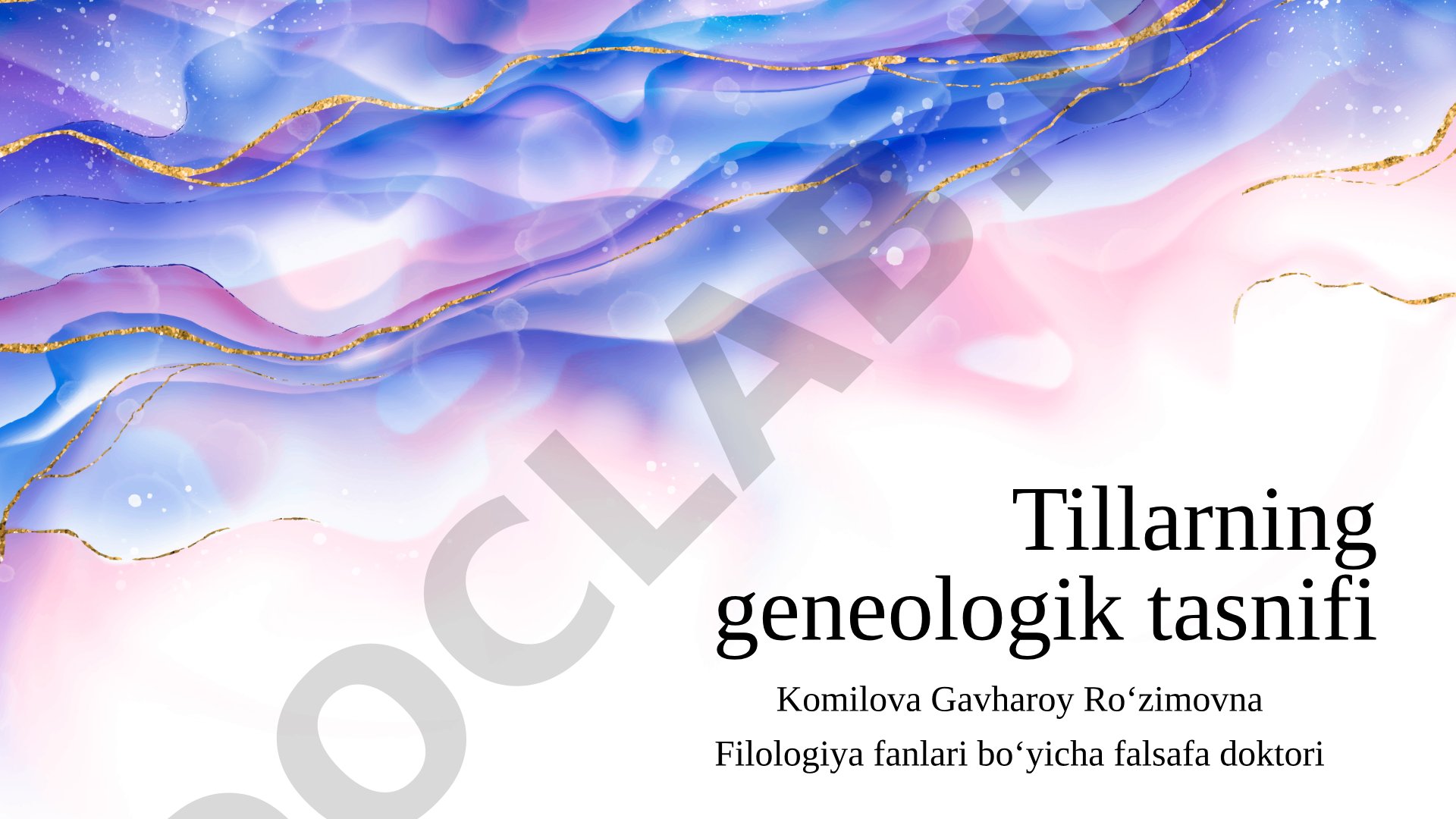 Tillarning geneologik tasnifi
