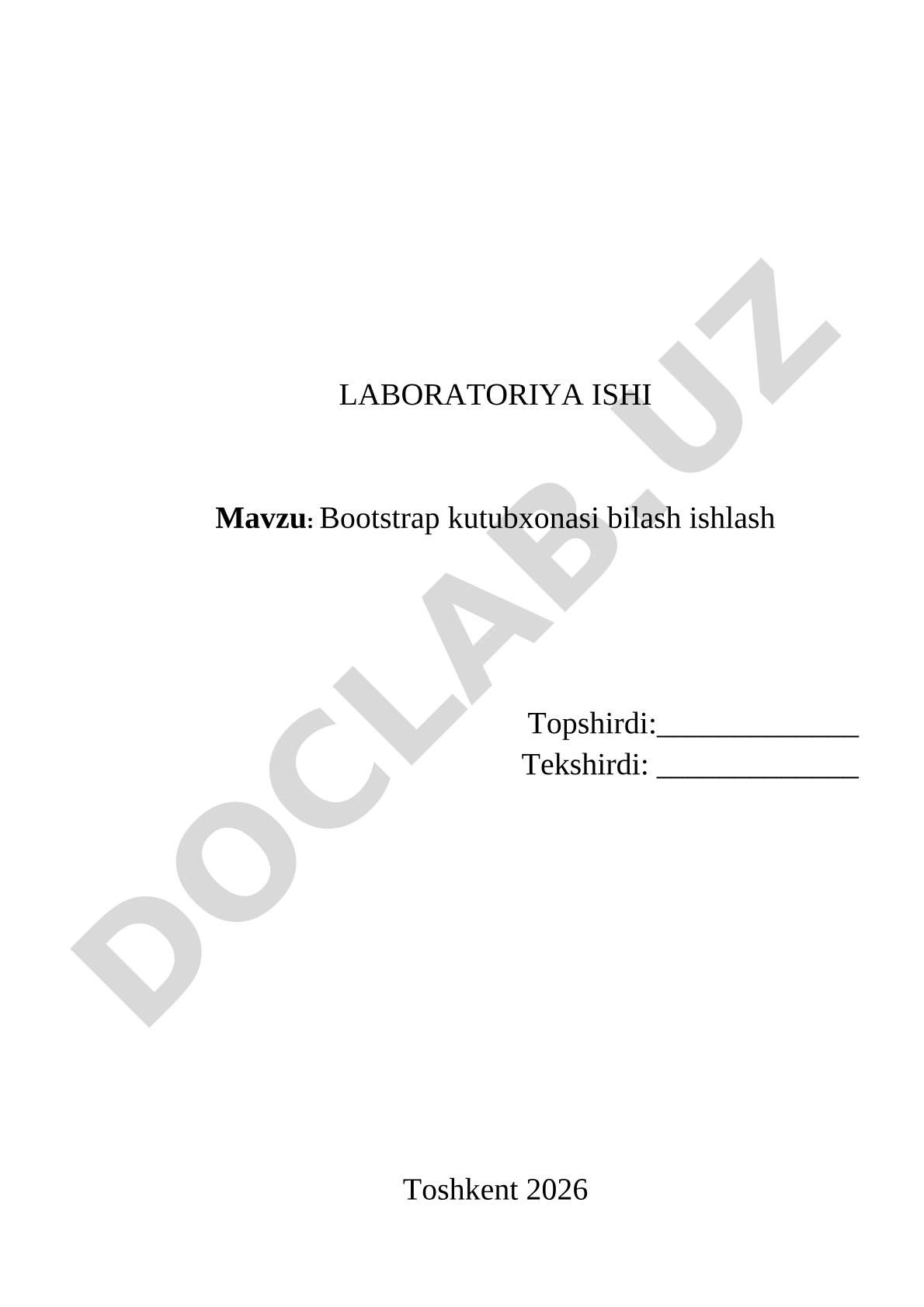 Bootstrap kutubxonasi bilan ishlash