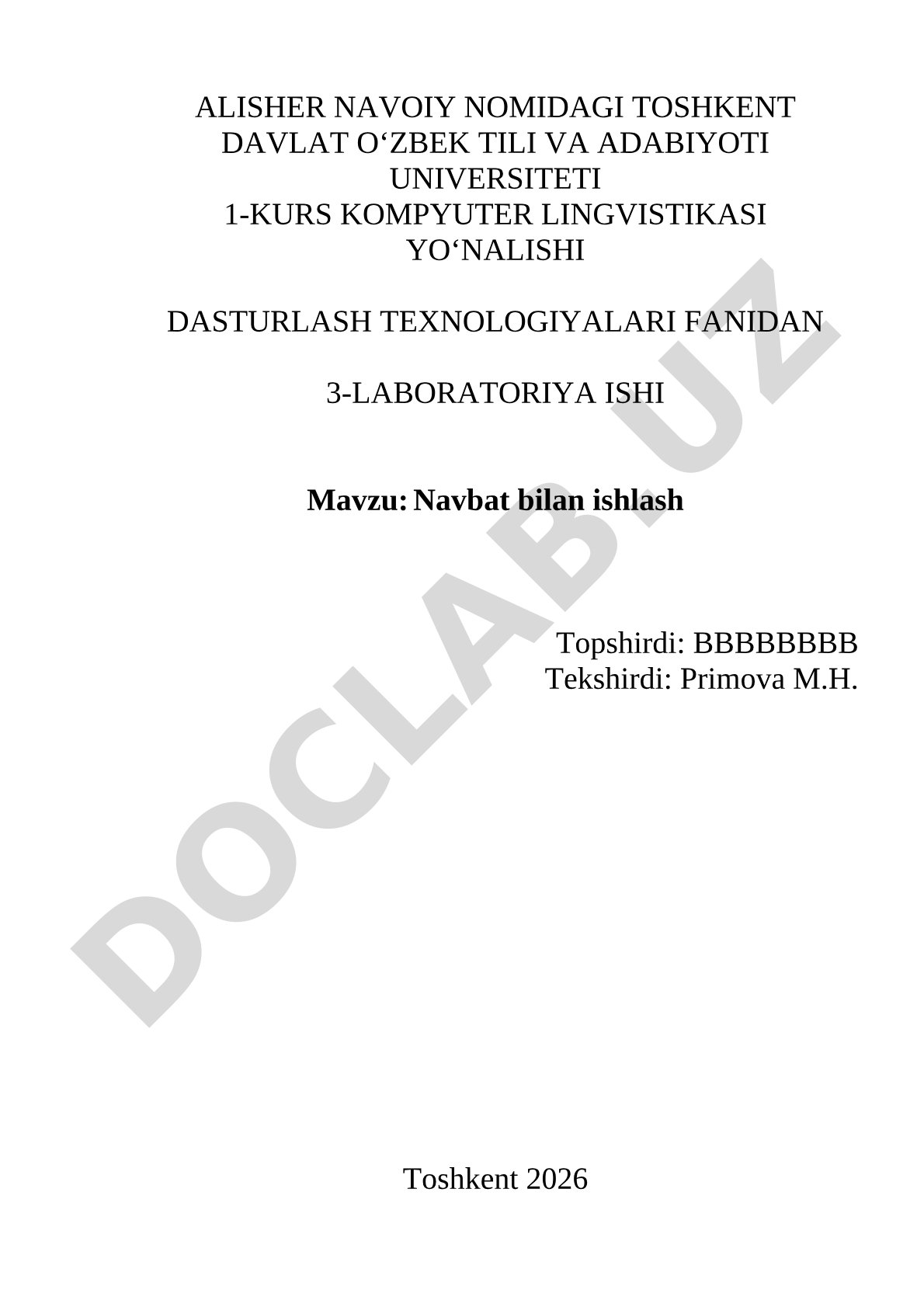 Navbat bilan ishlash