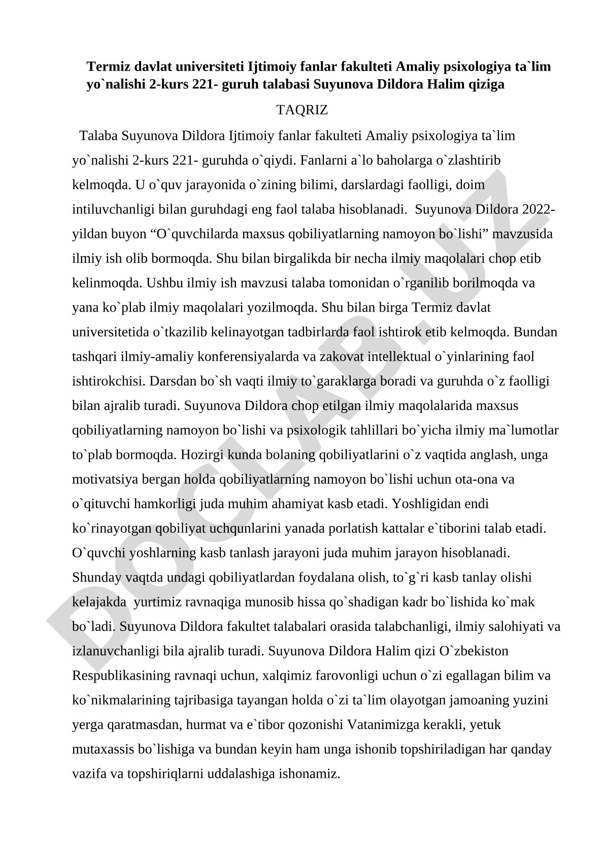 O'quvchilarda maxsus qobiliyatlarning namoyon bo'lishi