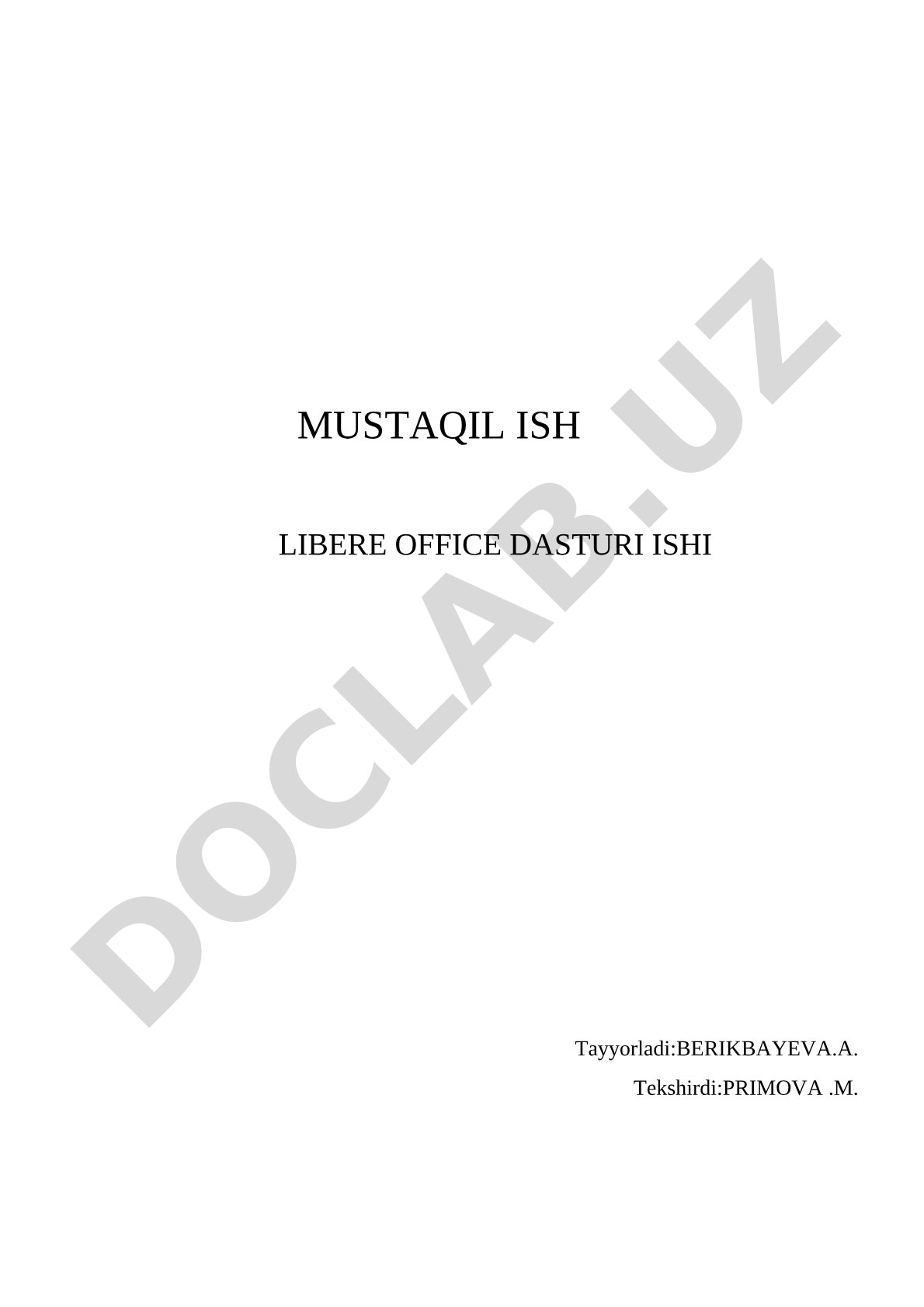 LibreOffice Draw dasturi ishi