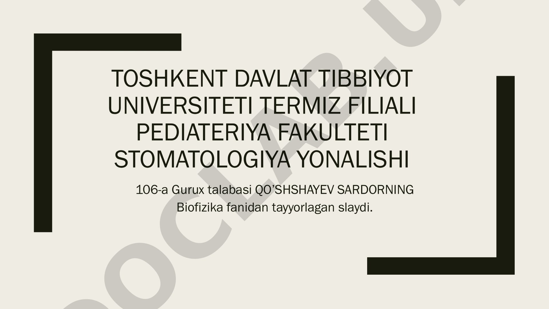 Rentgenoskopiyaning stomatologiyadagi o‘rni