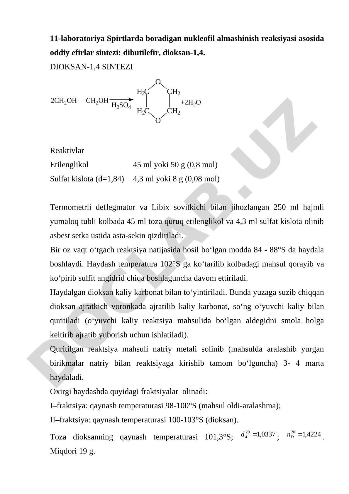 Dioksan-1,4 sintezi