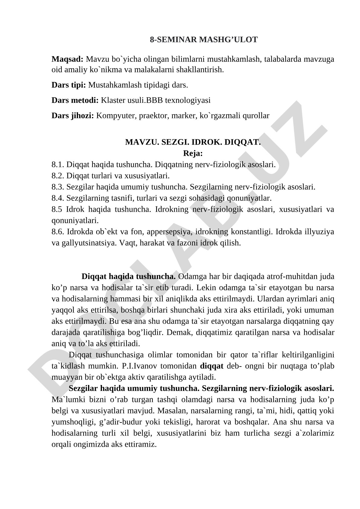 Sezgi, idrok, diqqat