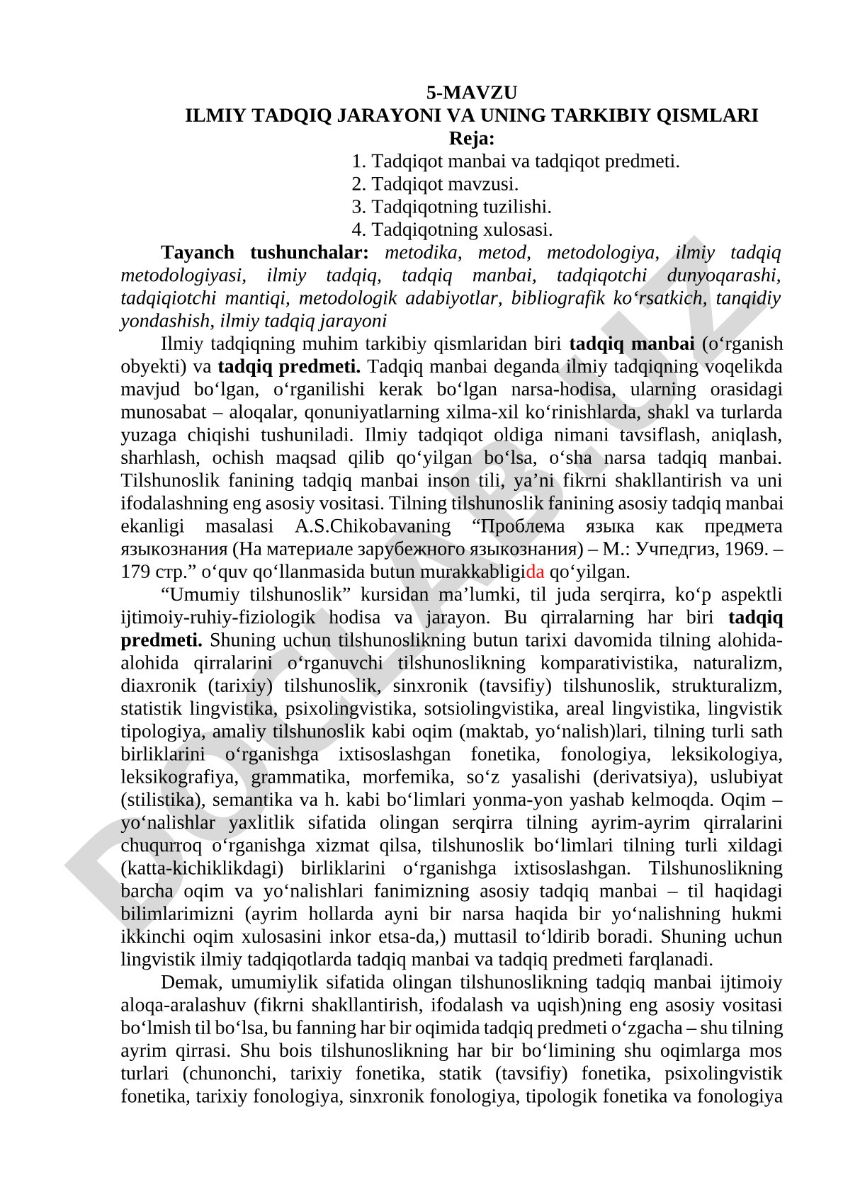 Ilmiy tadqiq jarayoni va uning tarkibiy qismlari