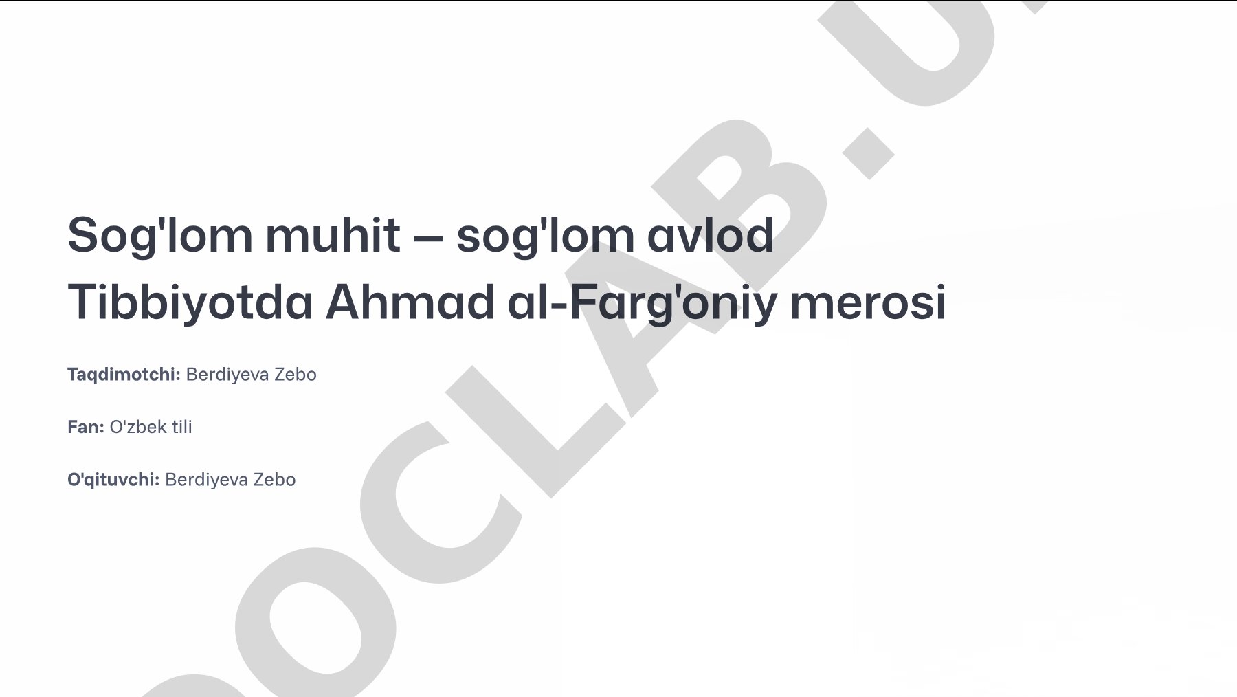 Ahmad al-Farg'oniy merosi va tibbiyot