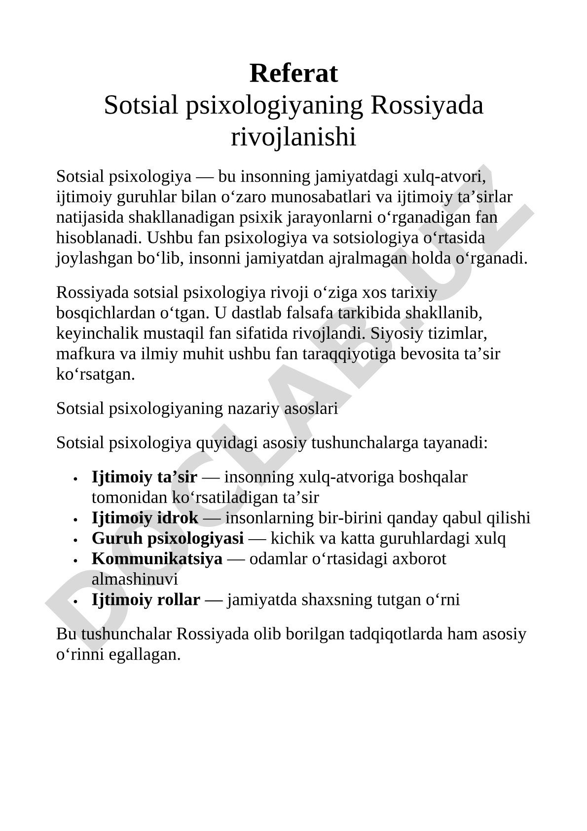 Sotsial psixologiyaning Rossiyada rivojlanishi