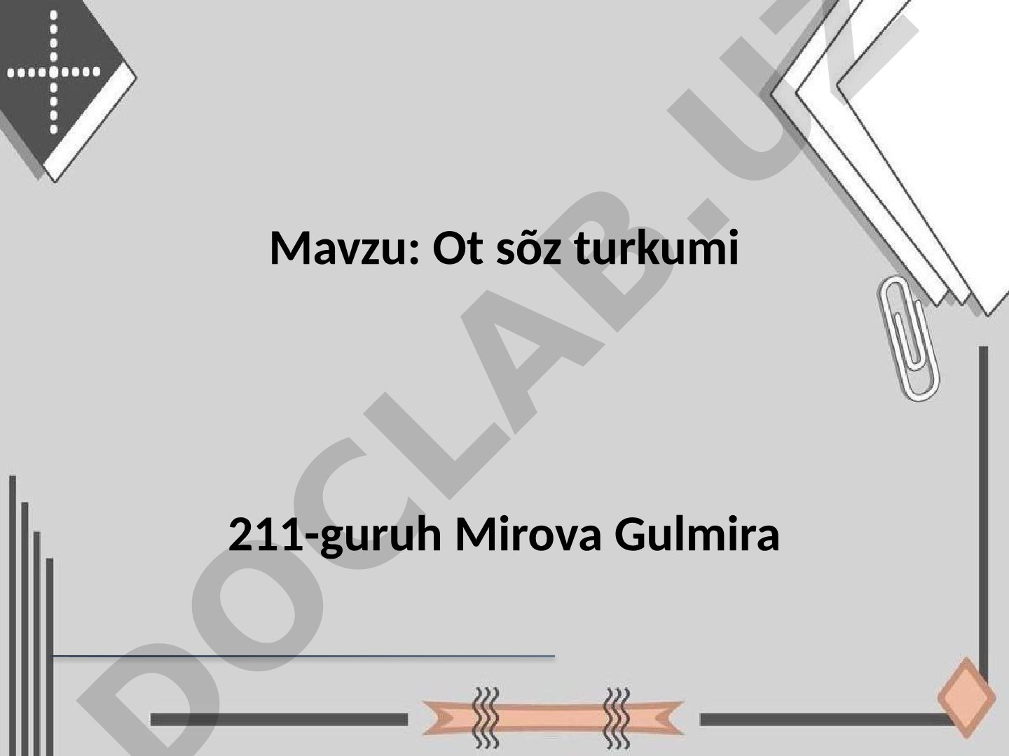 Ot so'z turkumi