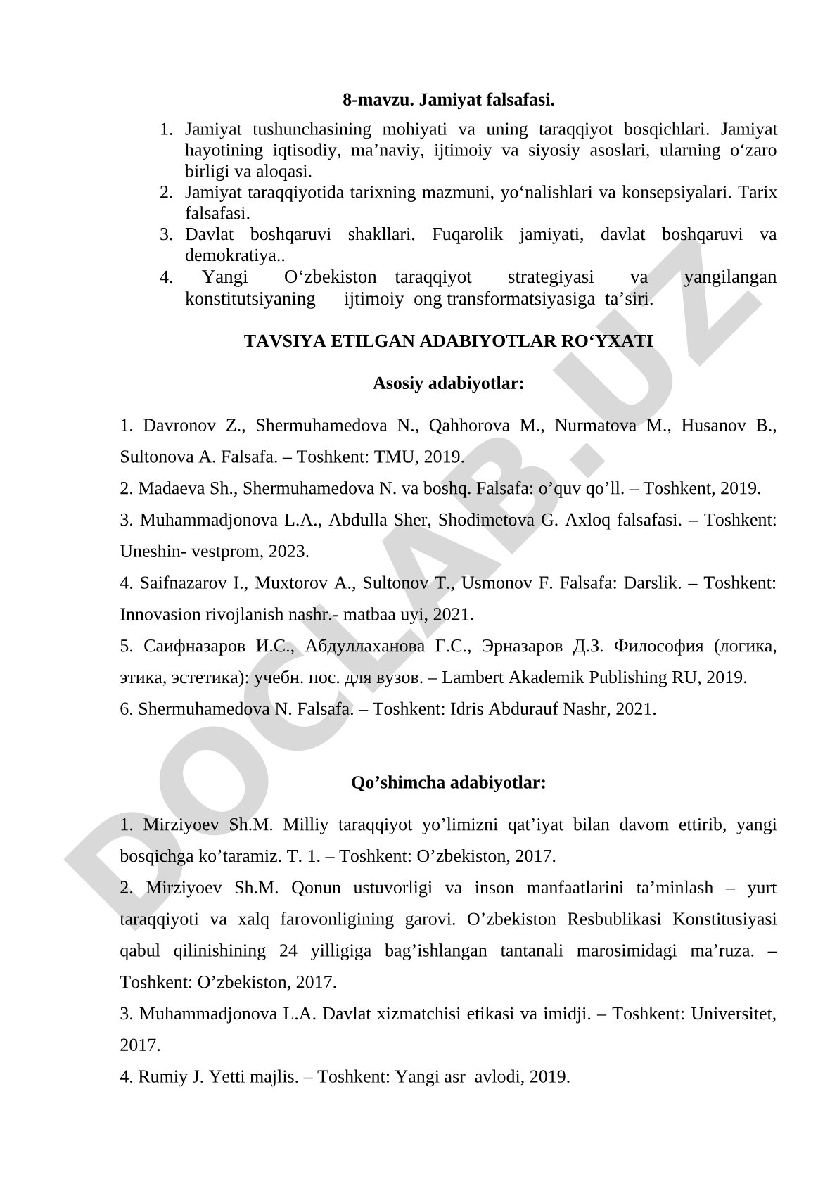 Jamiyat falsafasi: jamiyat tushunchasi, taraqqiyot bosqichlari va asoslari