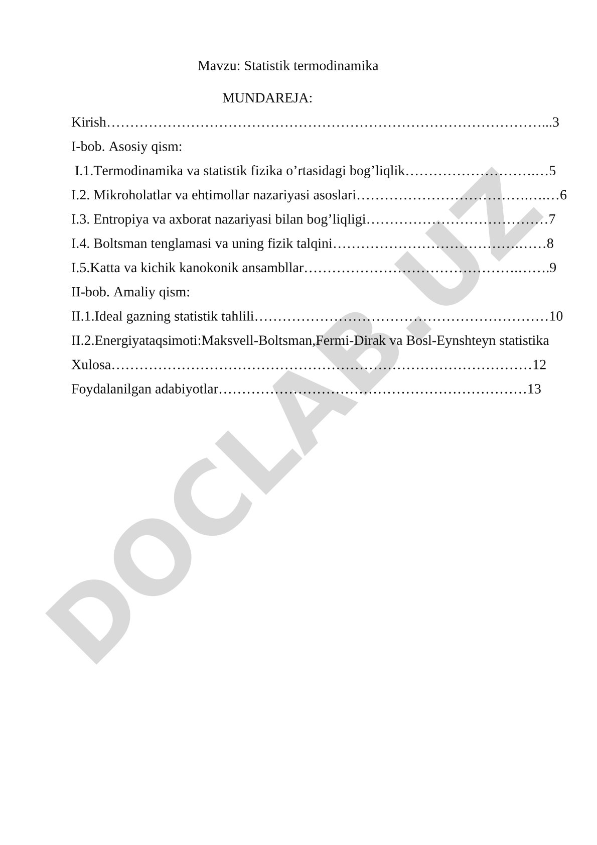 Statistik termodinamika