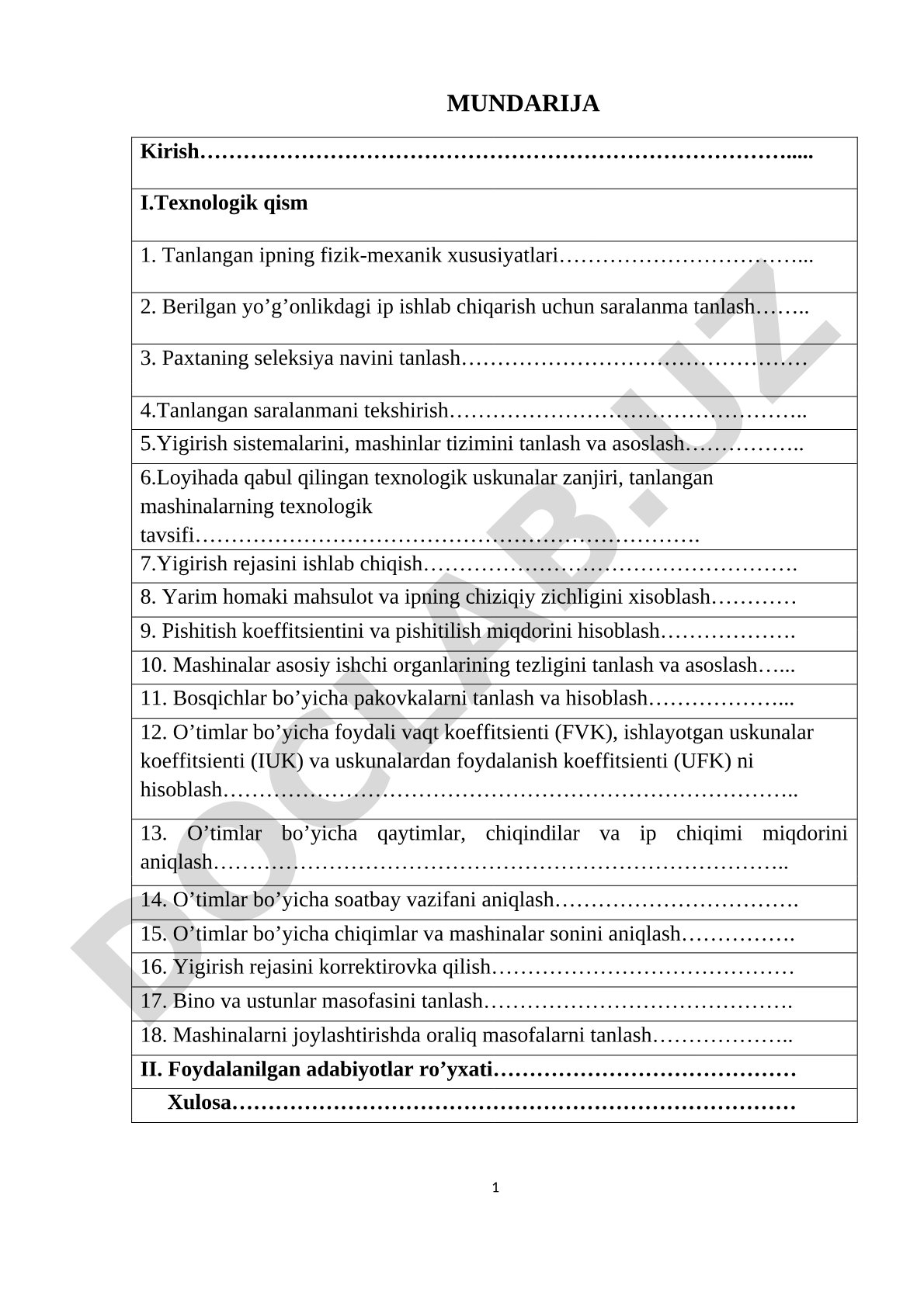 Ip ishlab chiqarish texnologik jarayoni