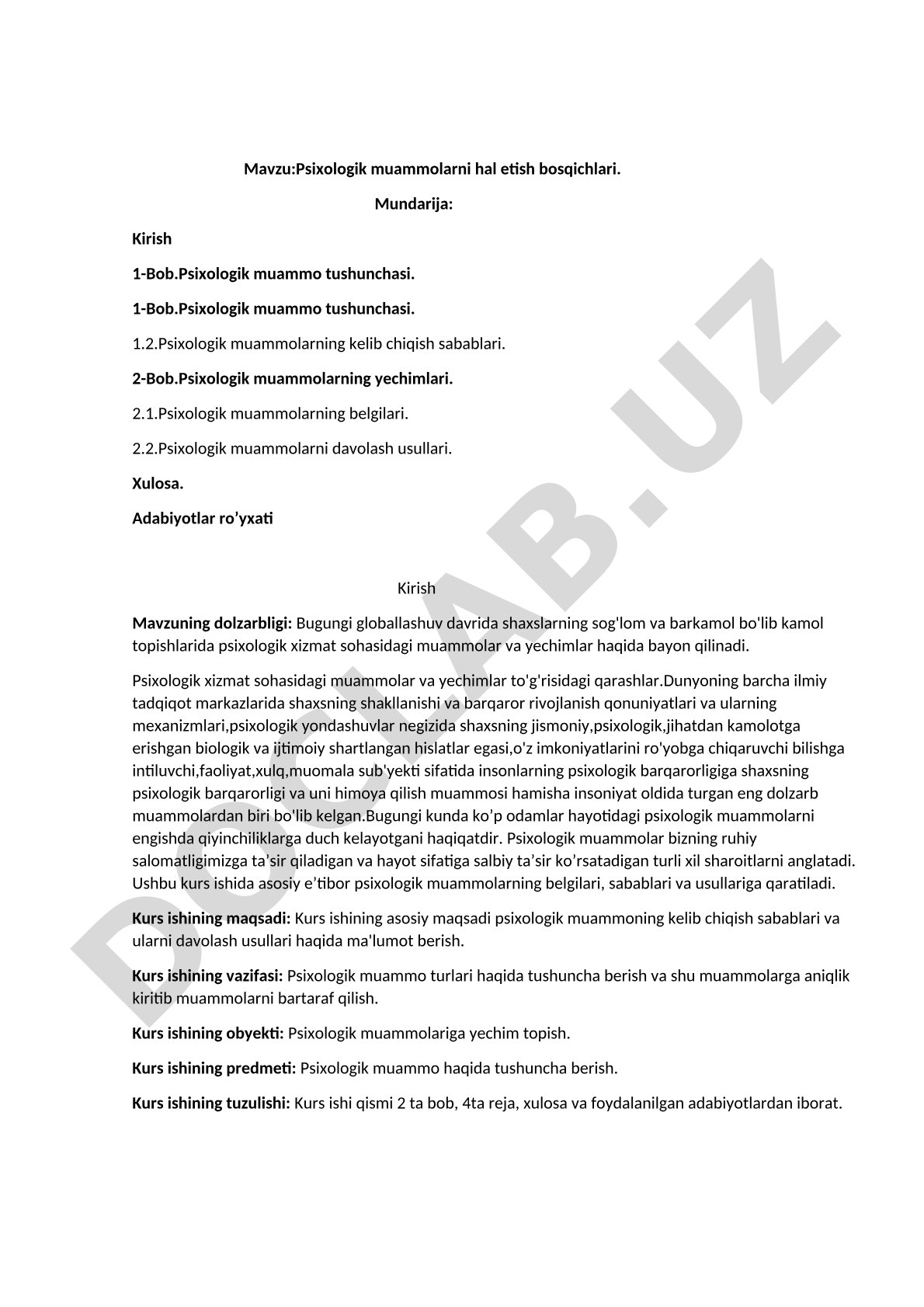 Psixologik muammolarni hal etish bosqichlari