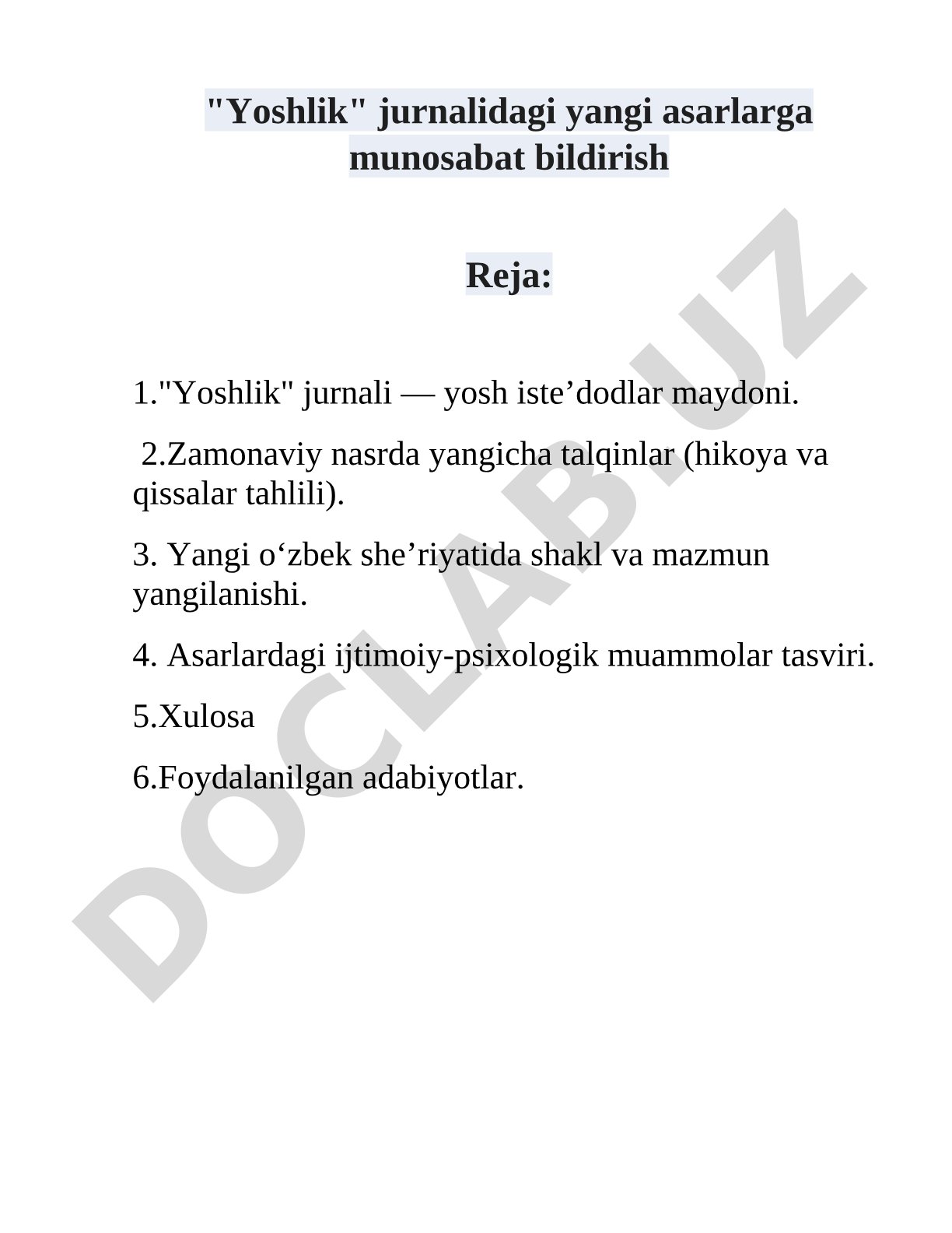 "Yoshlik" jurnalidagi yangi asarlarga munosabat
