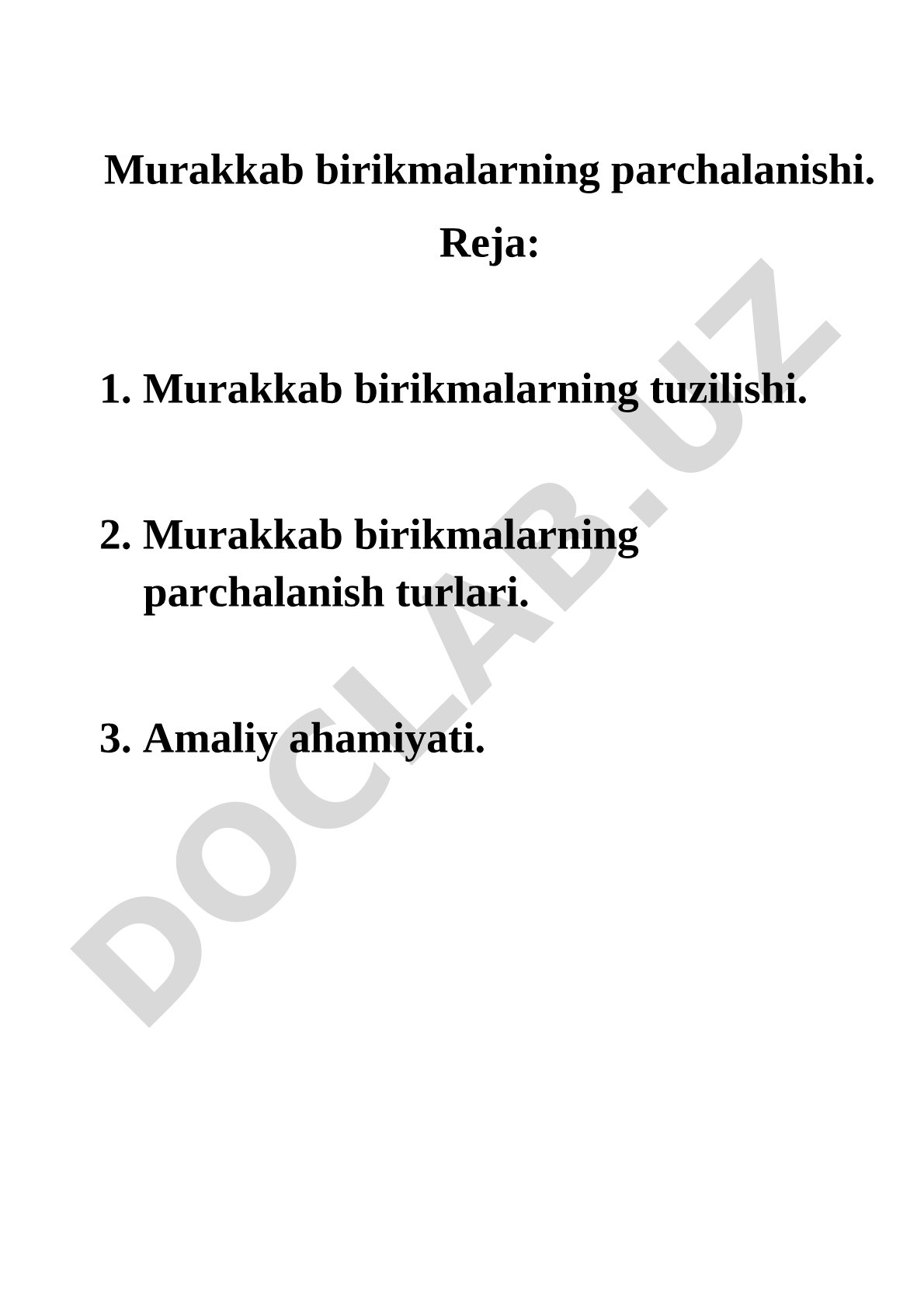 Murakkab birikmalarning parchalanishi