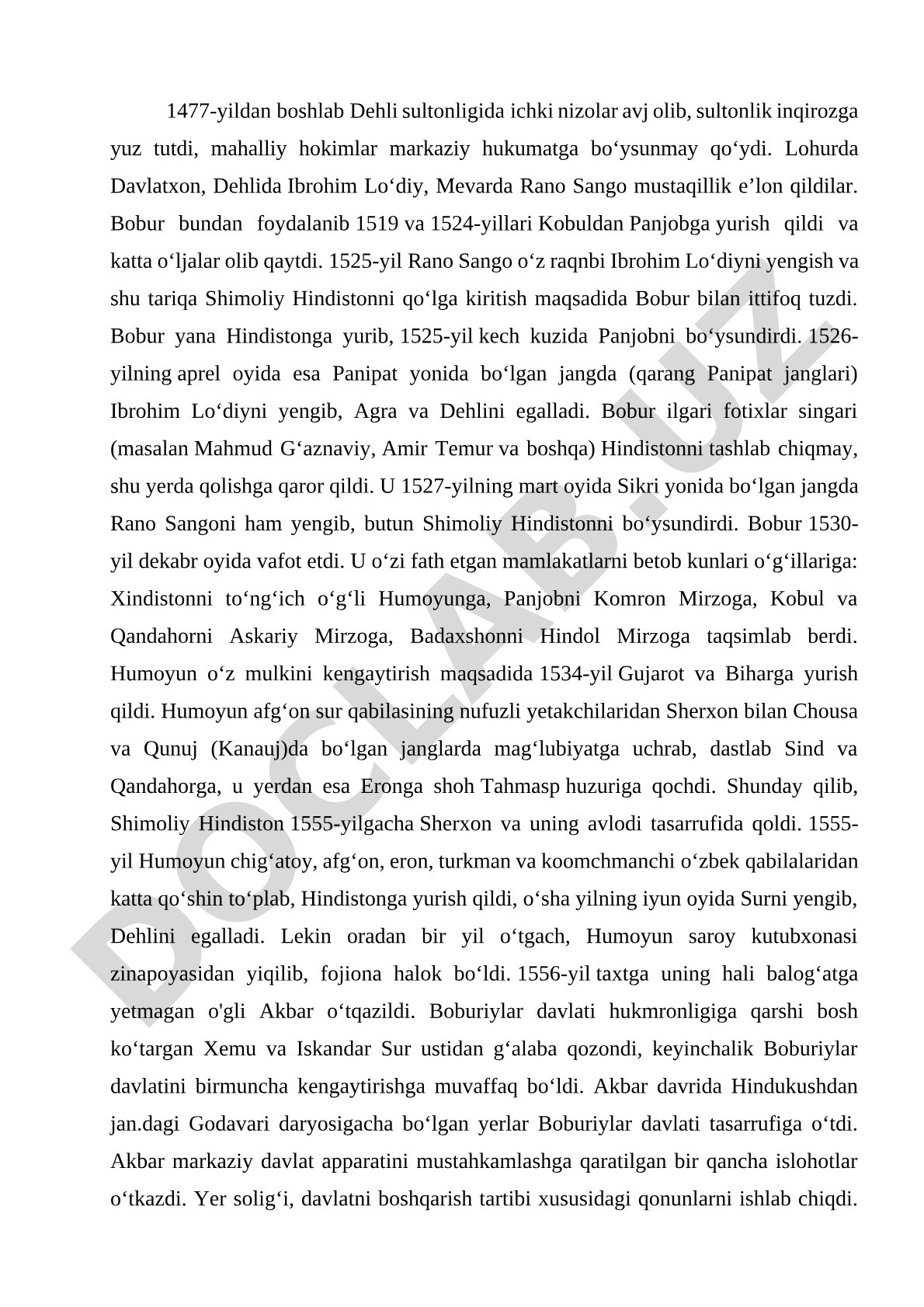 Boburning Hindistonga yurishlari va Dehli sultonligining inqirozi