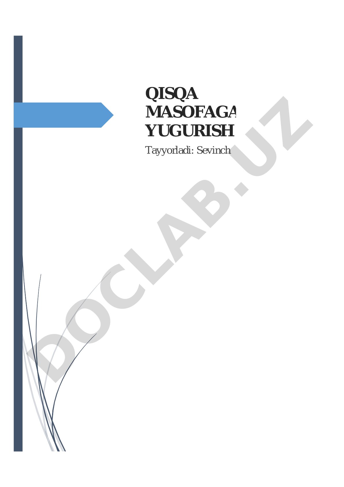Qisqa masofaga yugurish texnikasi