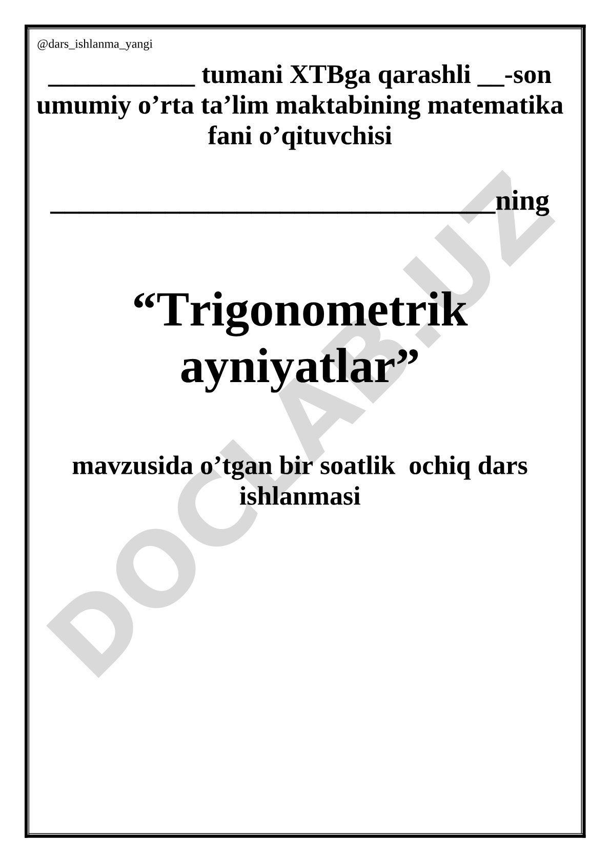Trigonometrik ayniyatlar