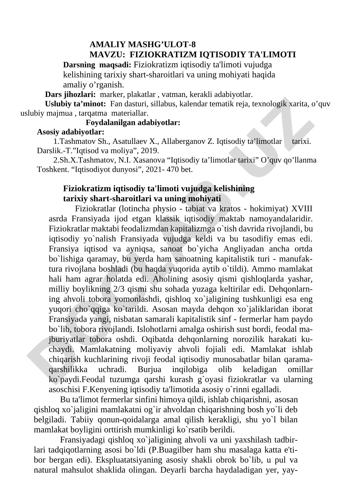 Fiziokratizm iqtisodiy ta'limoti