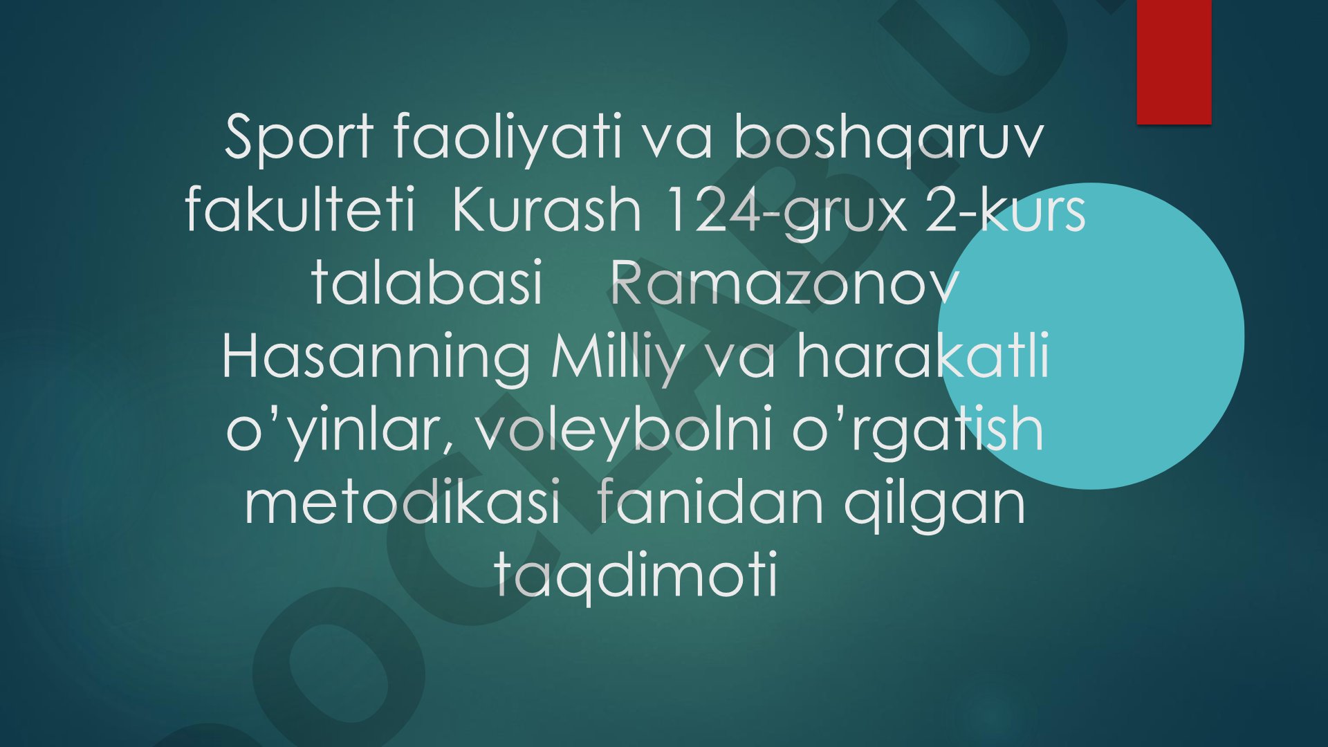 Kichik yoshdagi bolalarga beriladigan milliy va harakatli o'yinlarni o'rgatish