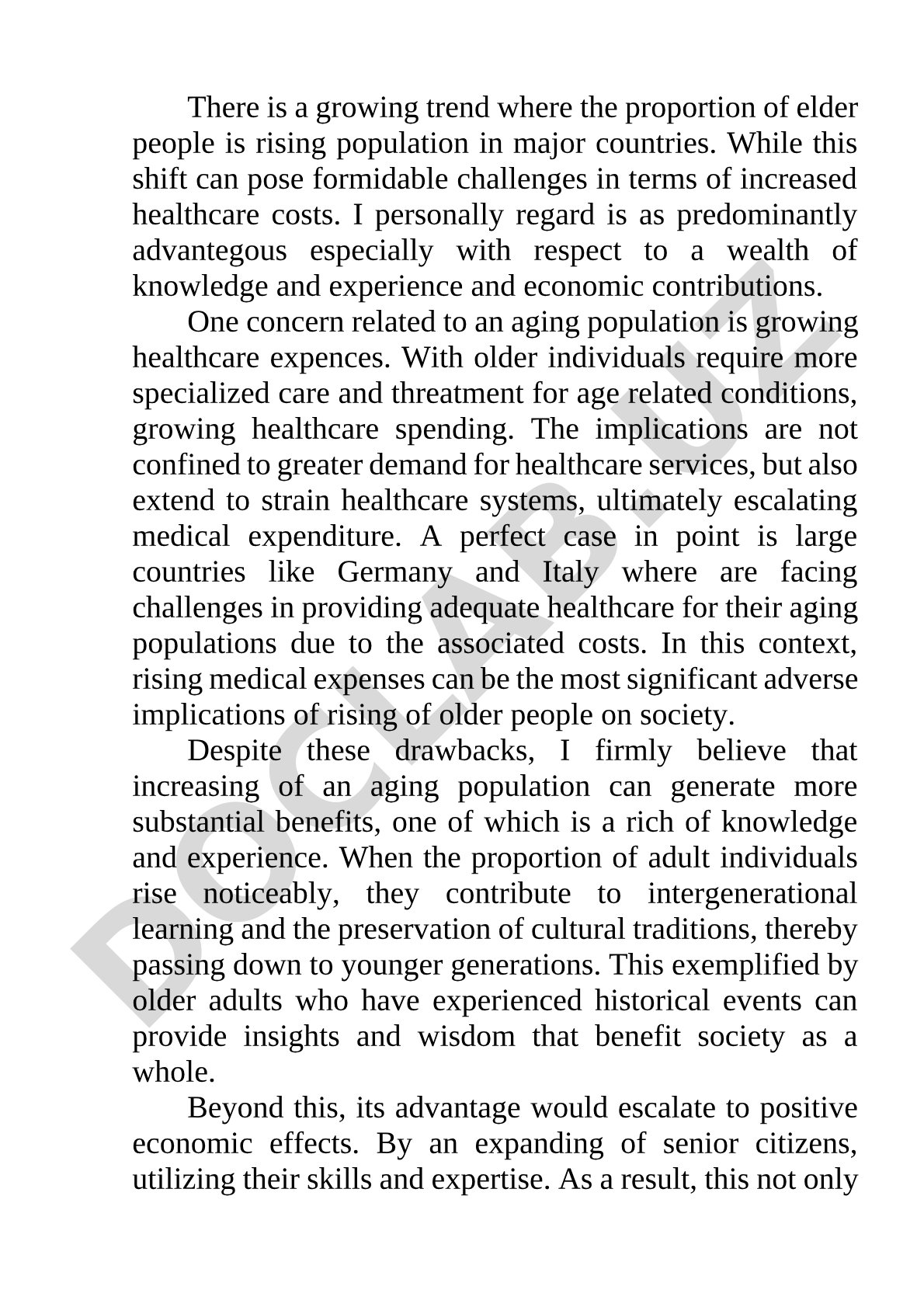 Aging population: challenges and benefits