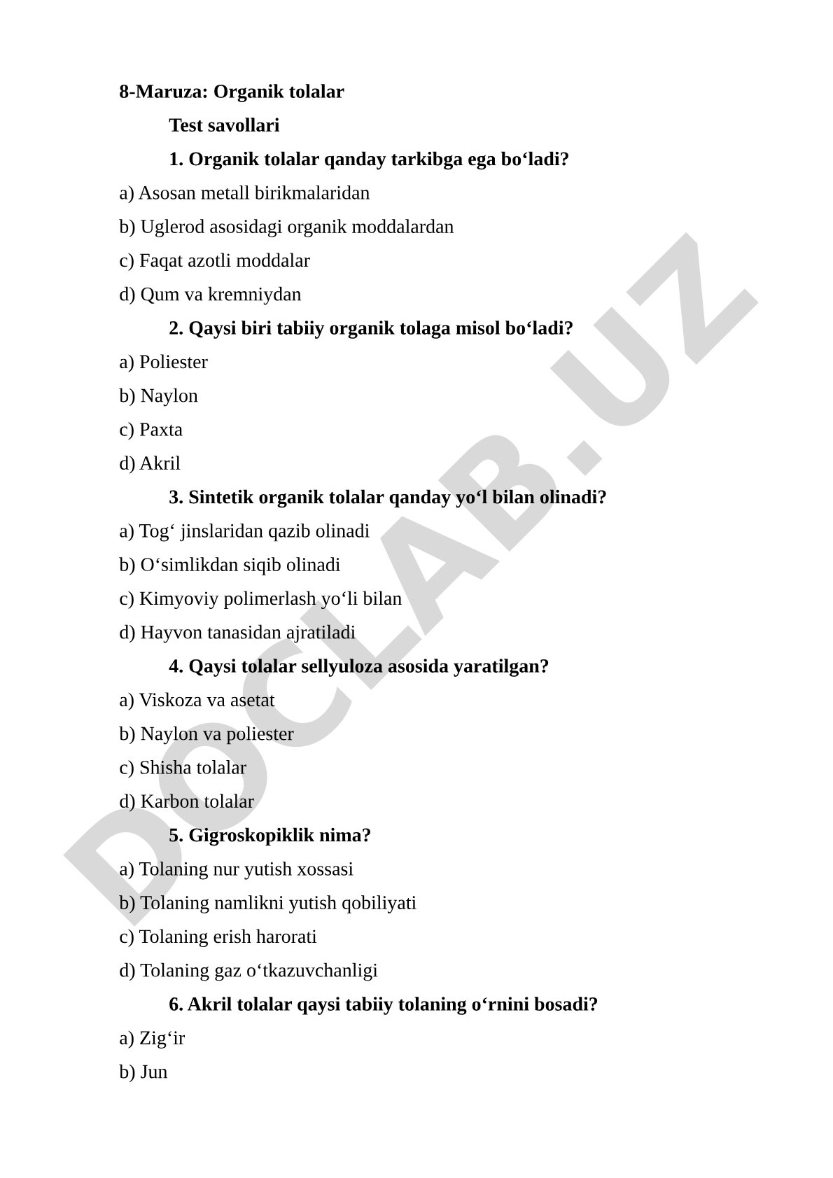 Organik tolalar