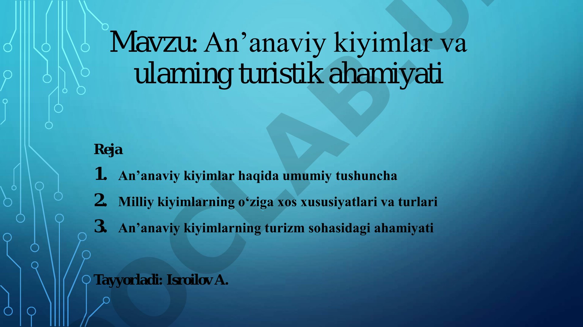 An’anaviy kiyimlar va ularning turistik ahamiyati