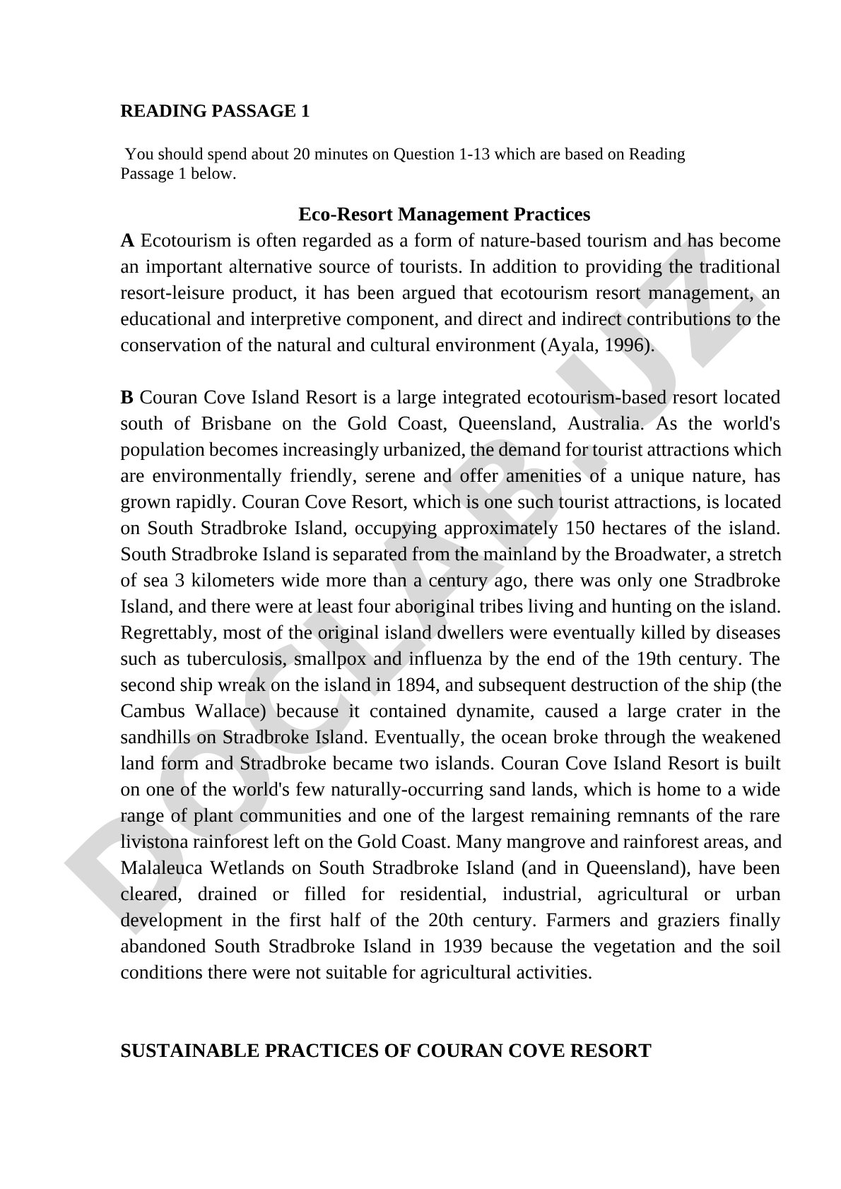 Eco-Resort Management Practices