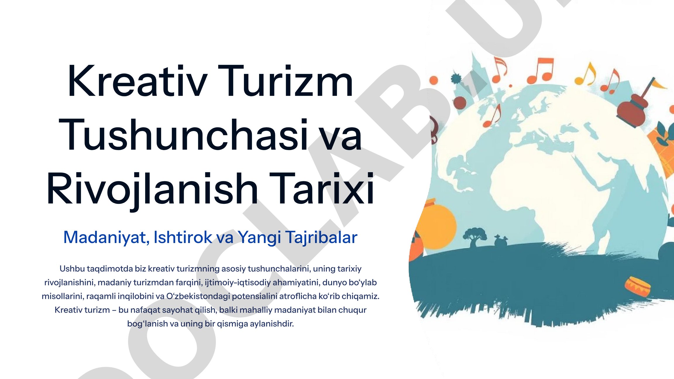 Kreativ Turizm Tushunchasi va Rivojlanish Tarixi