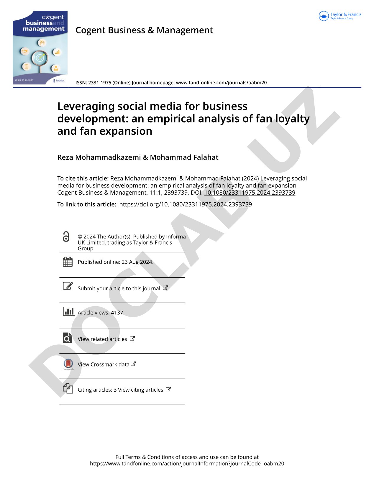 Leveraging social media for business development: an empirical analysis of fan loyalty and fan expansion