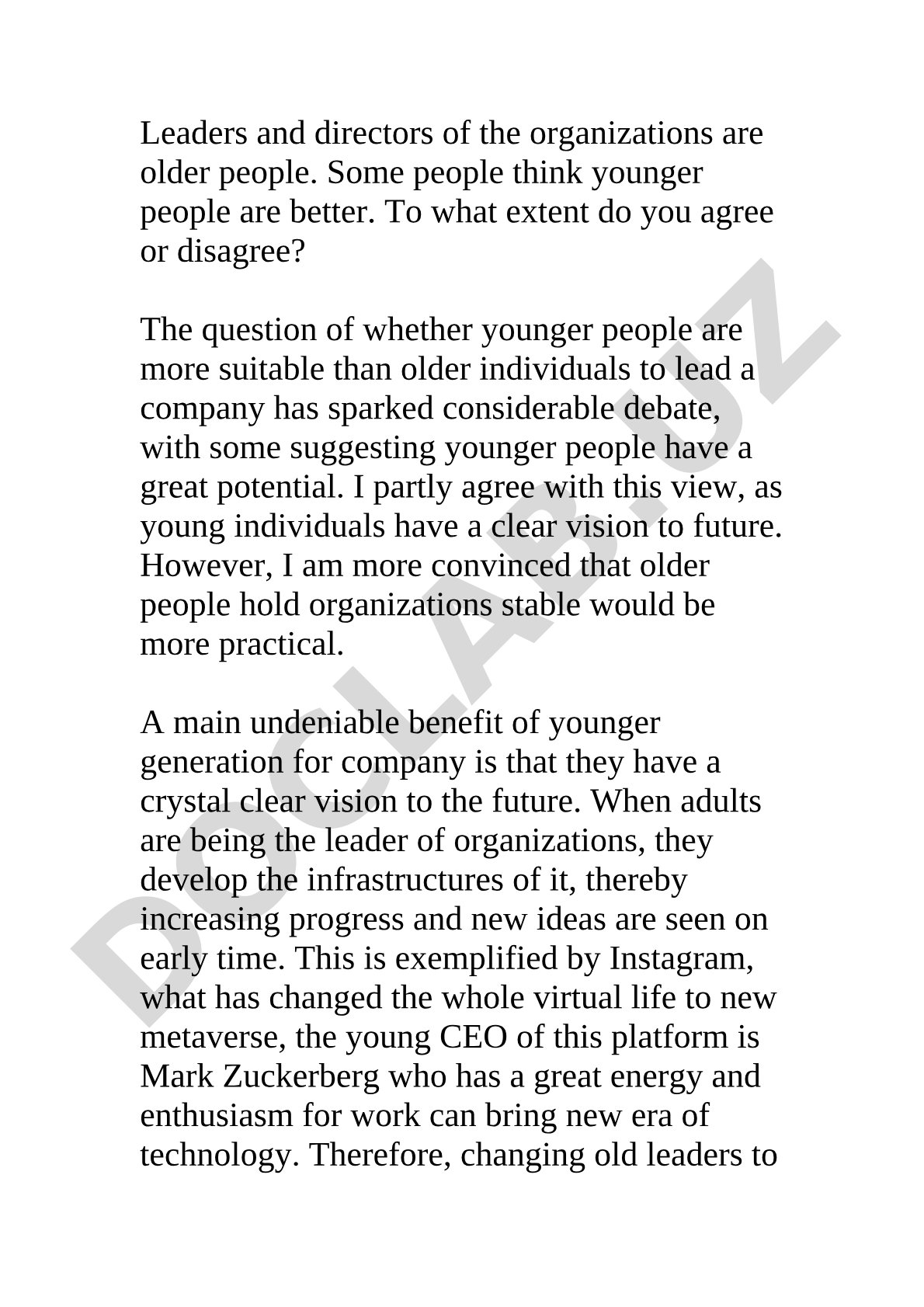 Younger vs older leaders in organizations