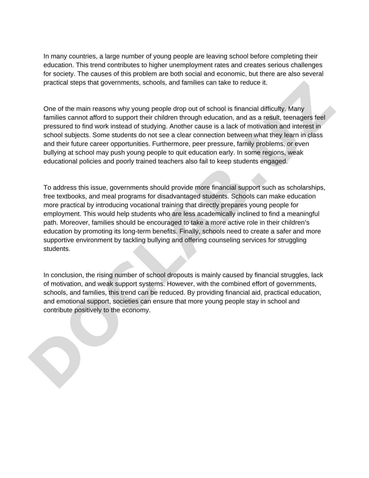 School dropout causes and solutions